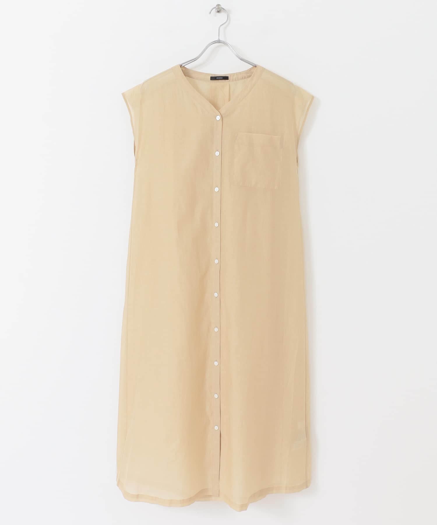 コットンシルクフレンチガウンワンピース BEIGE FREE