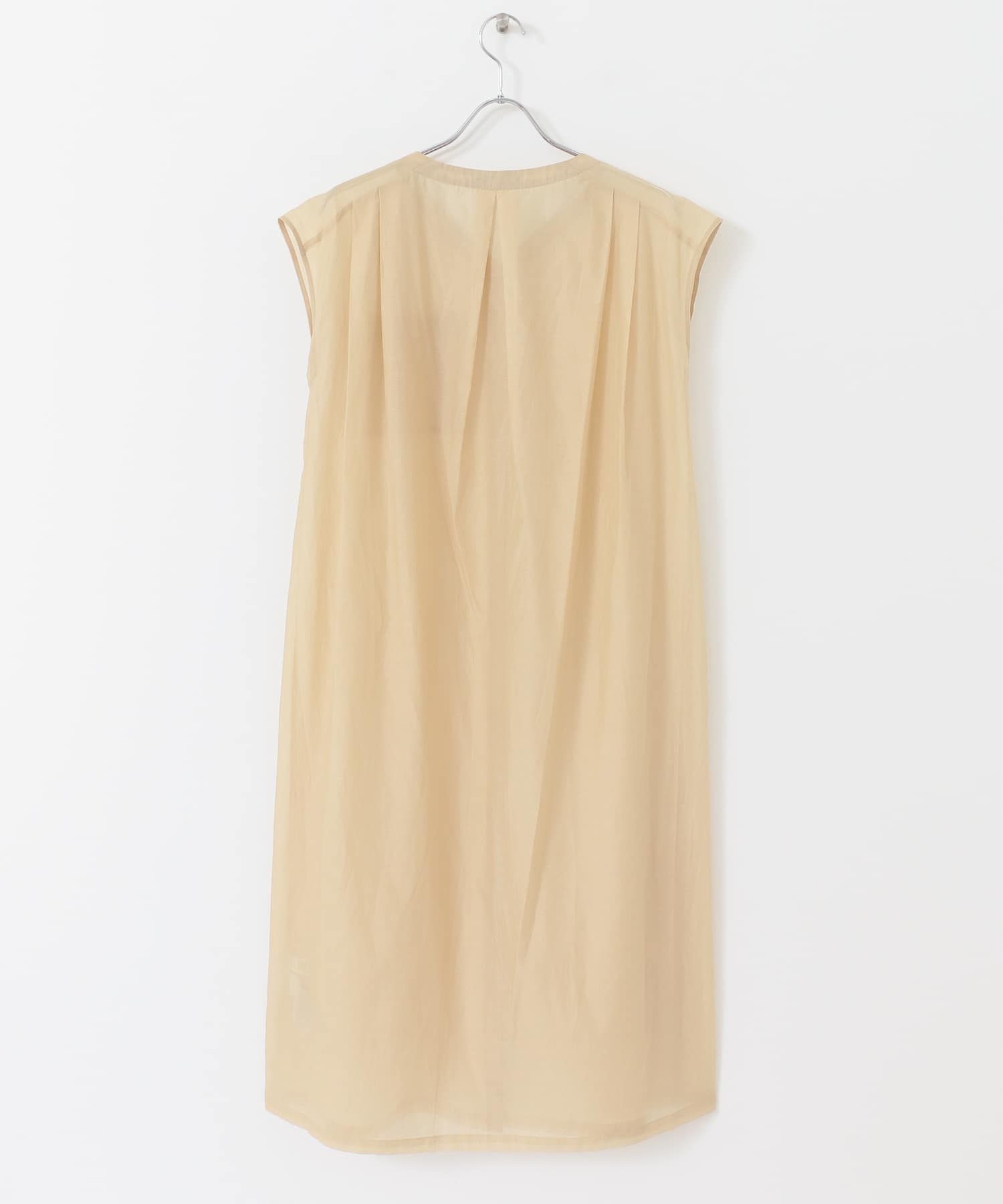 コットンシルクフレンチガウンワンピース BEIGE FREE