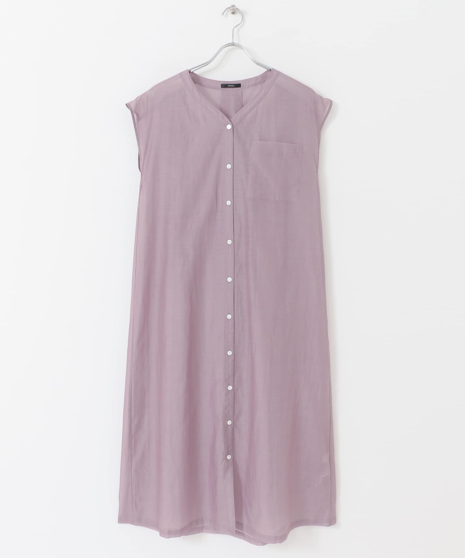 コットンシルクフレンチガウンワンピース PURPLE FREE