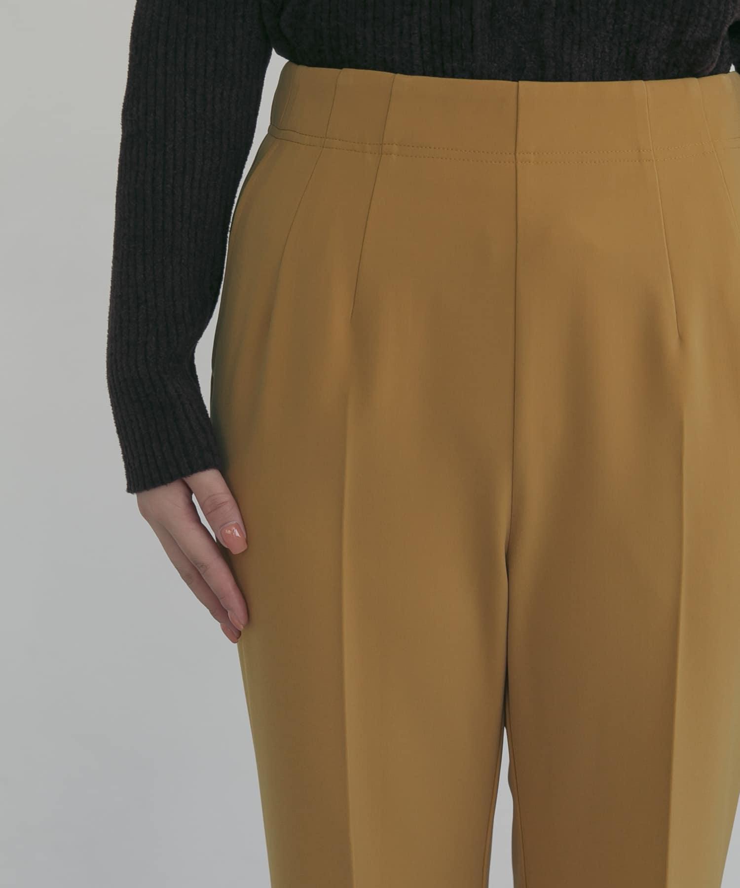 ハイウエストセミフレアパンツ MUSTARD 36