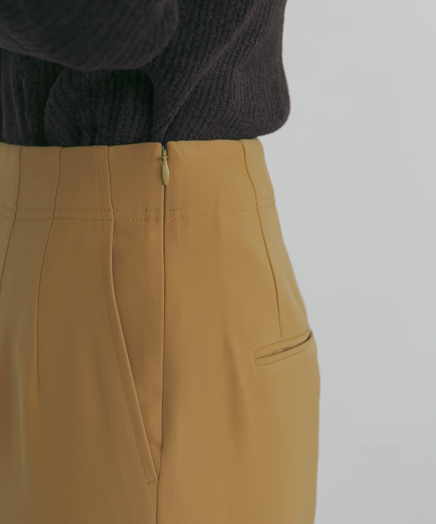 ハイウエストセミフレアパンツ MUSTARD 38