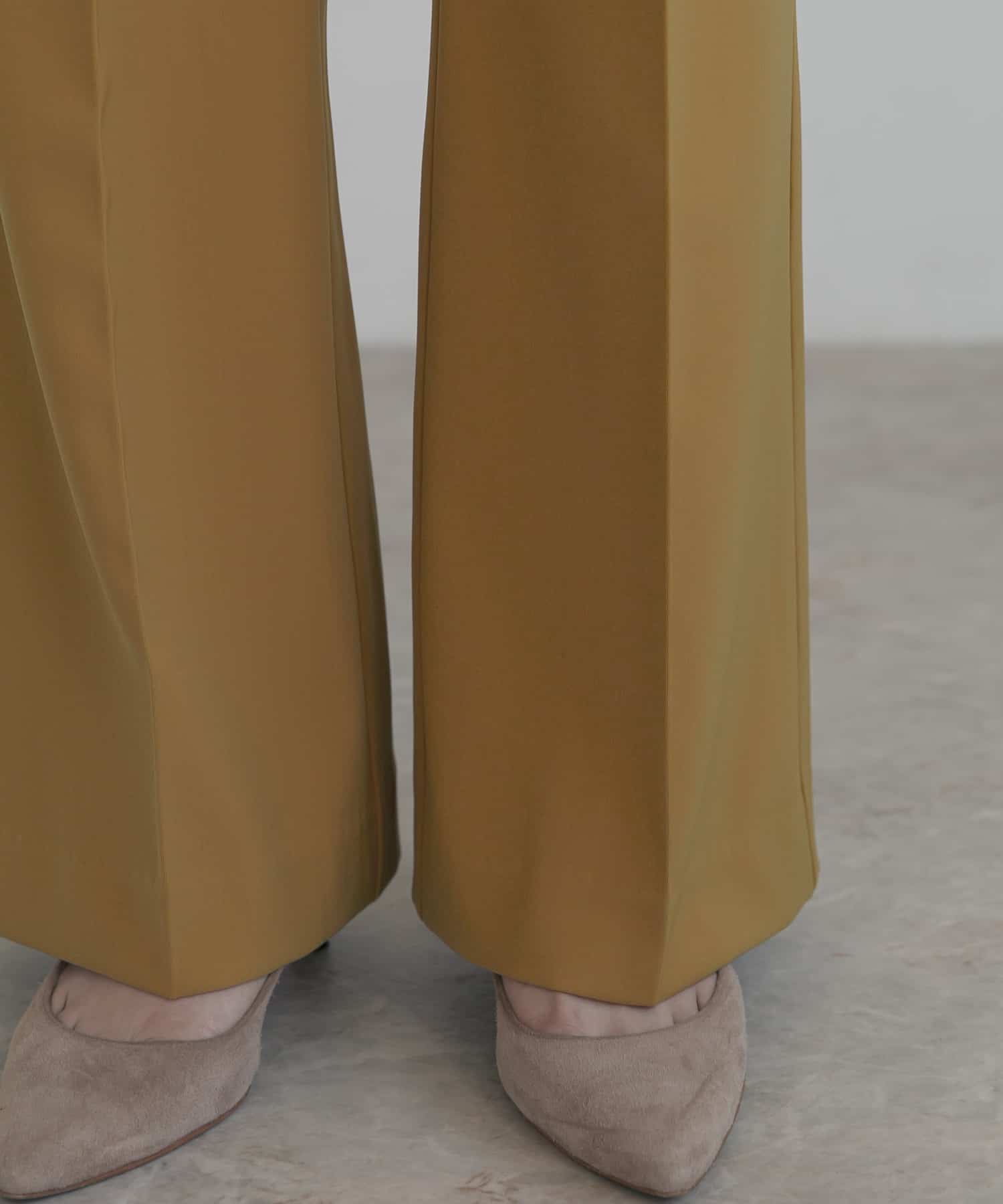ハイウエストセミフレアパンツ MUSTARD 38