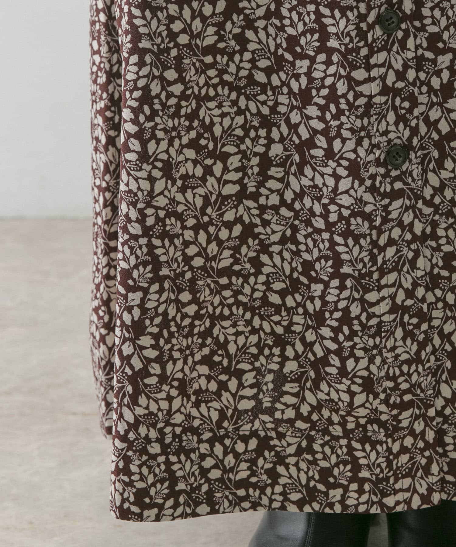 フロント釦ナロースカート BROWN 38