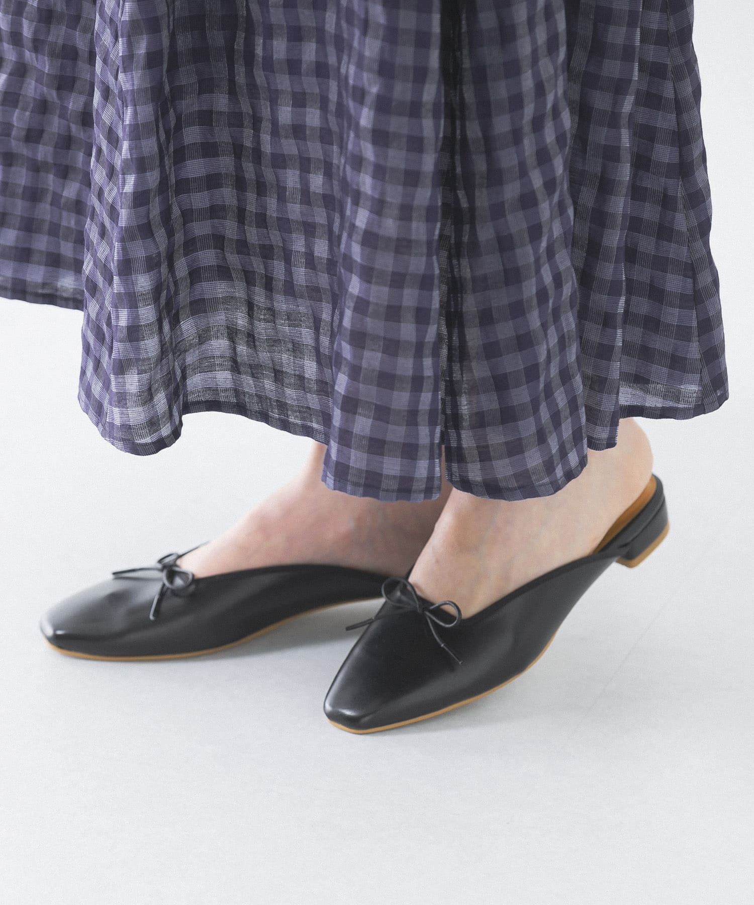 『MADE IN JAPAN』スクエアトゥバレエミュール BLACK 36
