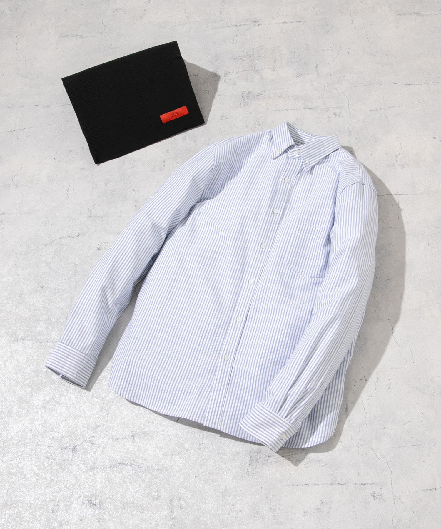 『WEB限定』『XXLサイズあり』『抗菌/消臭』ハイパフォーマンスオックスボタンダウンSH SAX STRIPE XS
