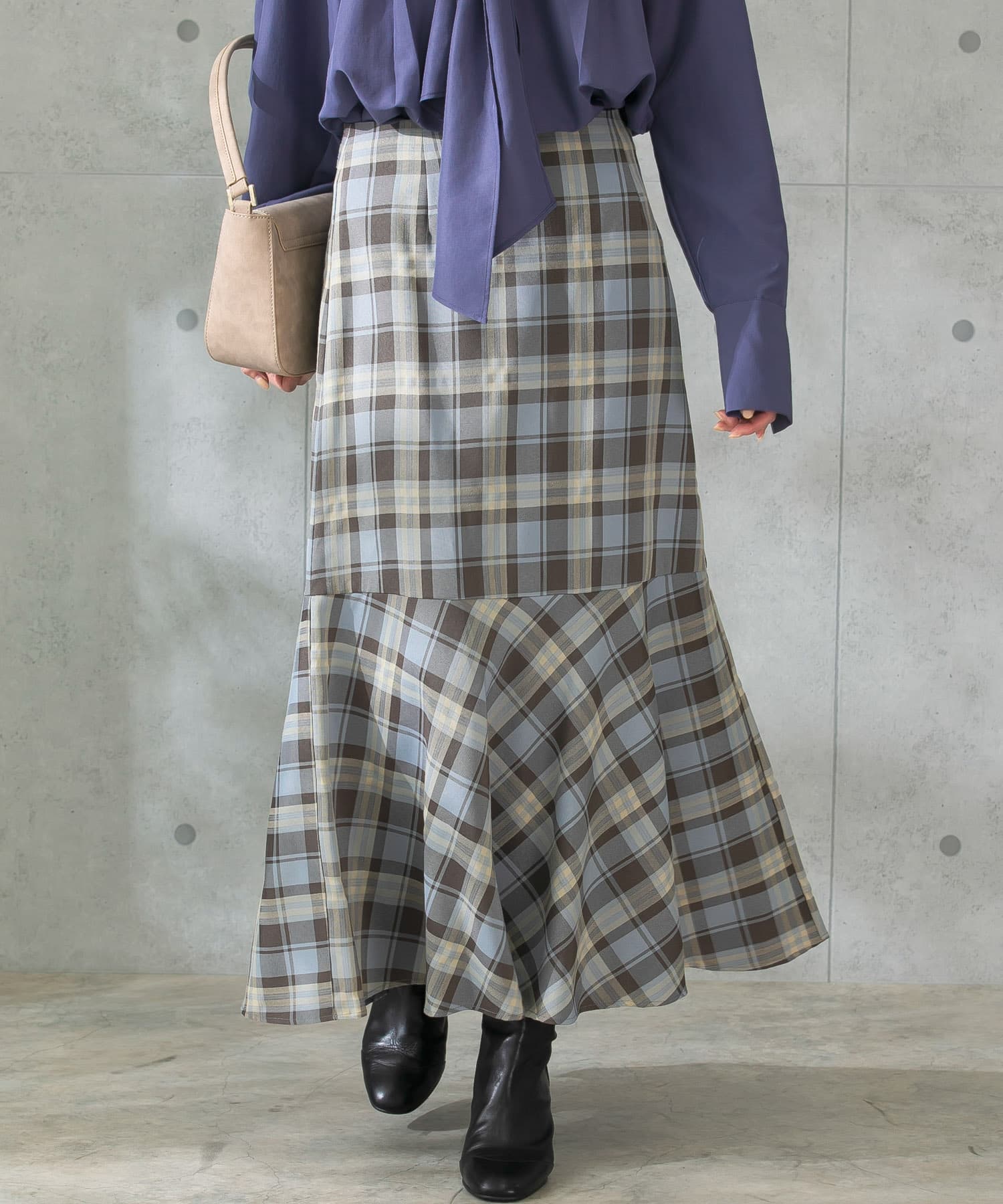 切替マーメイドスカート