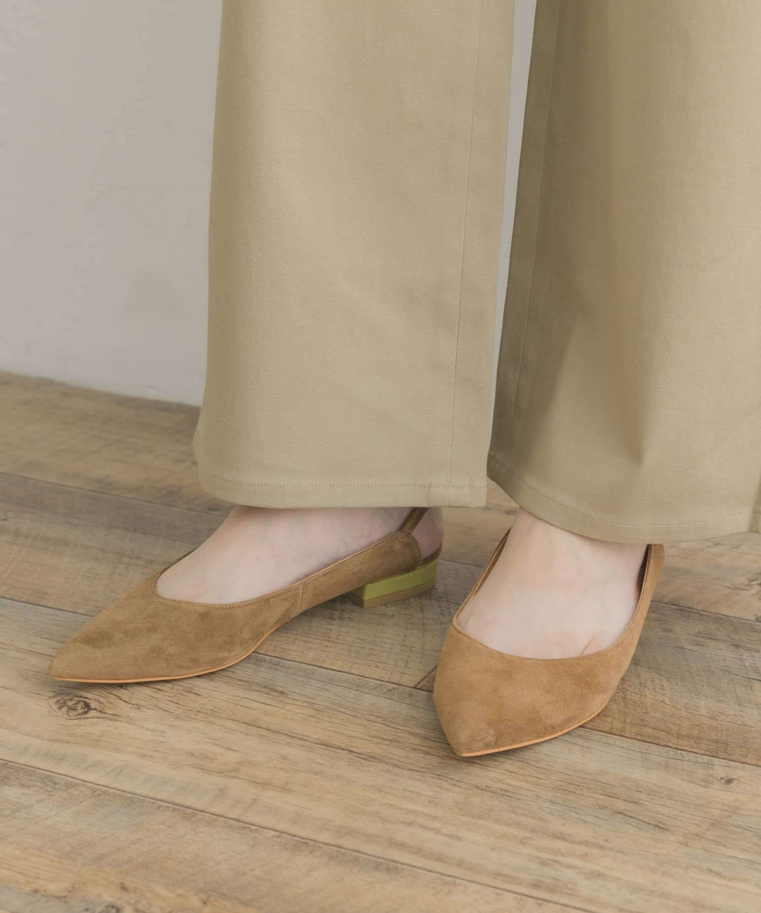 『MADE IN JAPAN』F by ROSSO　バックストラップスウェードパンプス K/BROWN 36