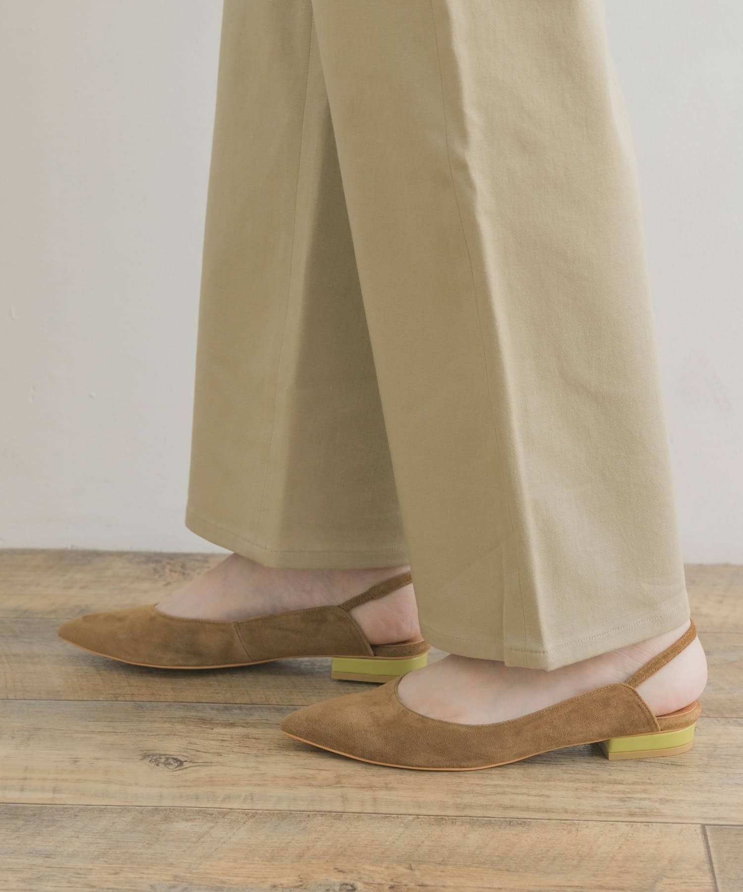 『MADE IN JAPAN』F by ROSSO　バックストラップスウェードパンプス K/BROWN 36