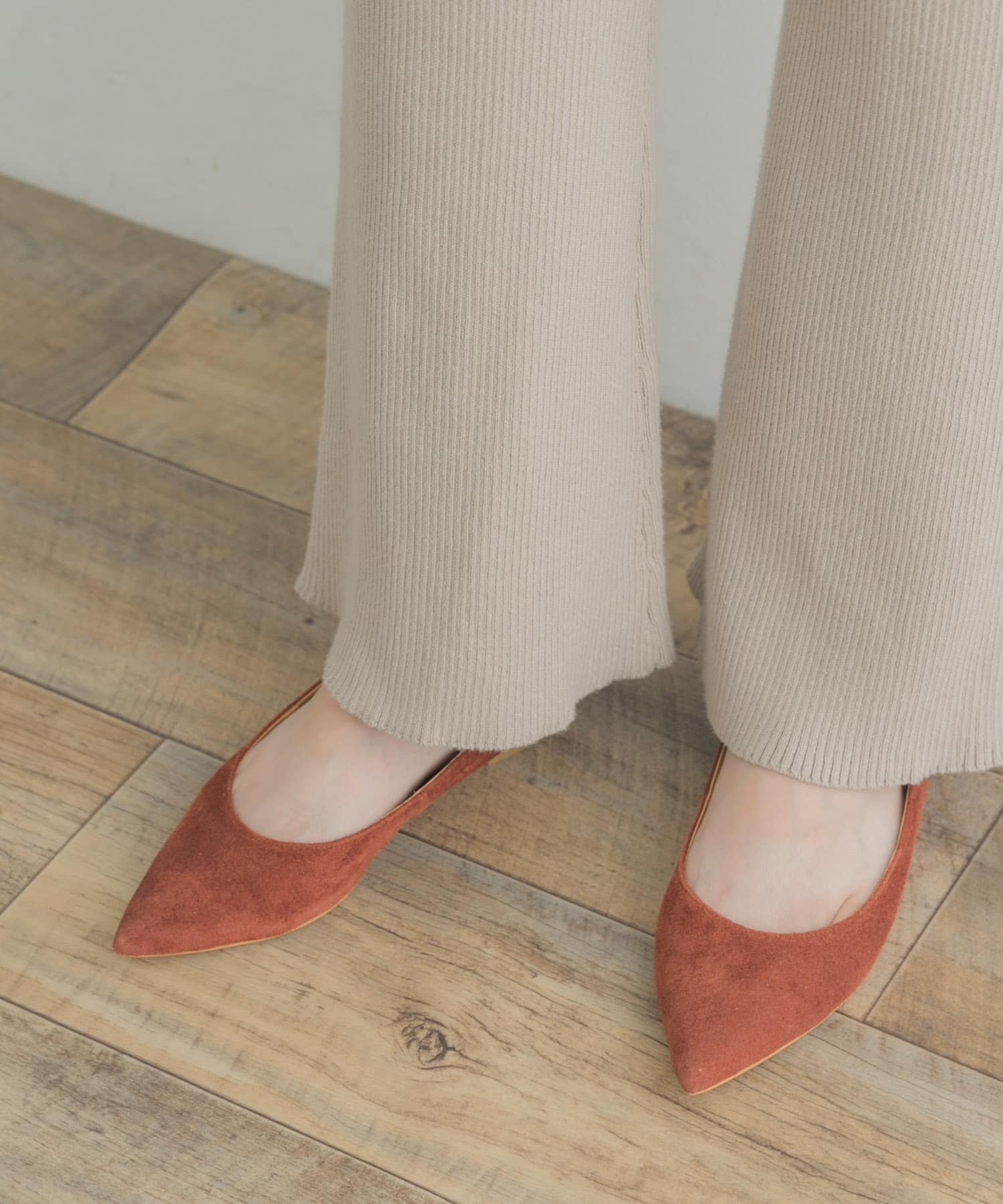 『MADE IN JAPAN』F by ROSSO　バックストラップスウェードパンプス TERRACOTTA 36