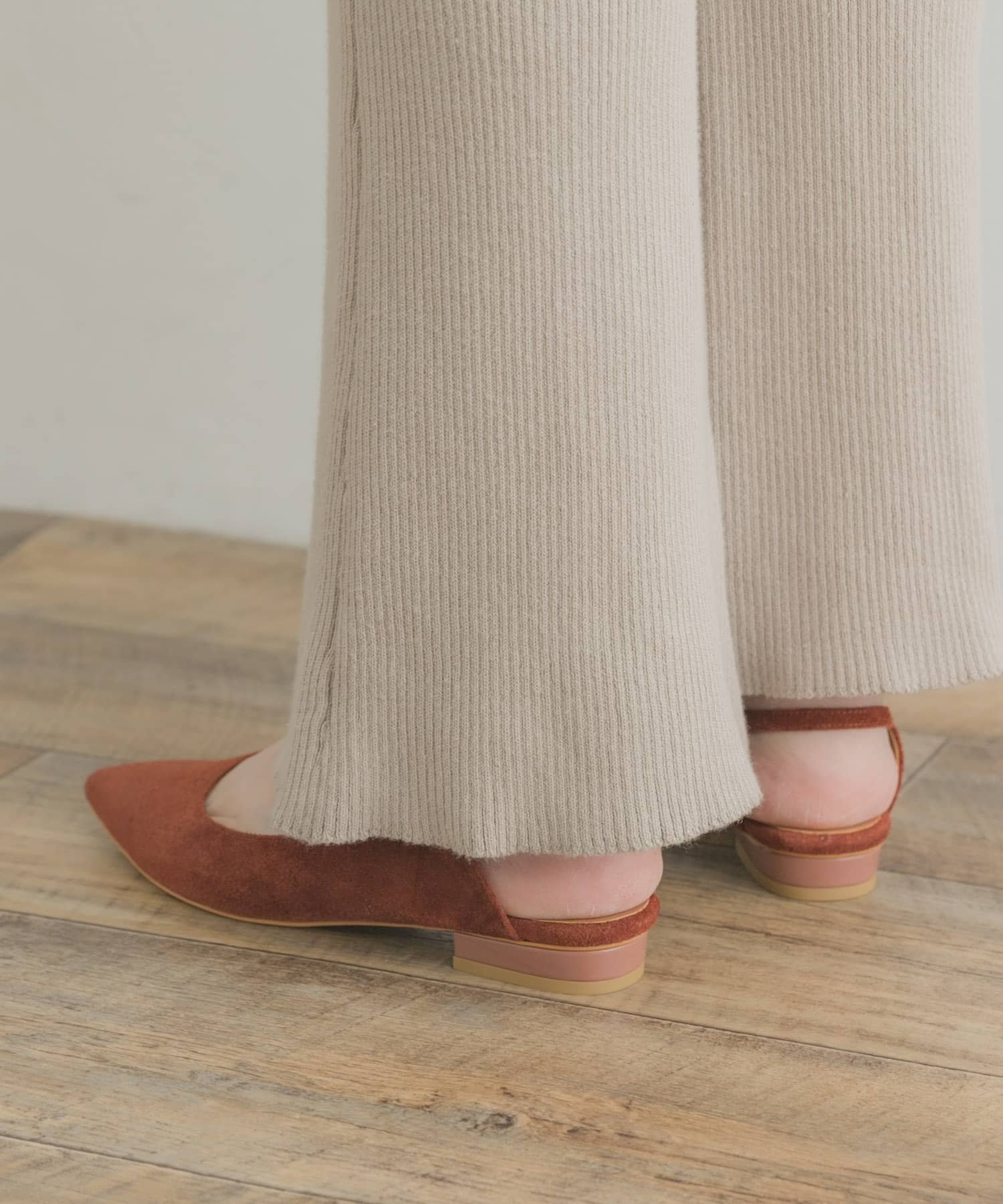 『MADE IN JAPAN』F by ROSSO　バックストラップスウェードパンプス TERRACOTTA 36