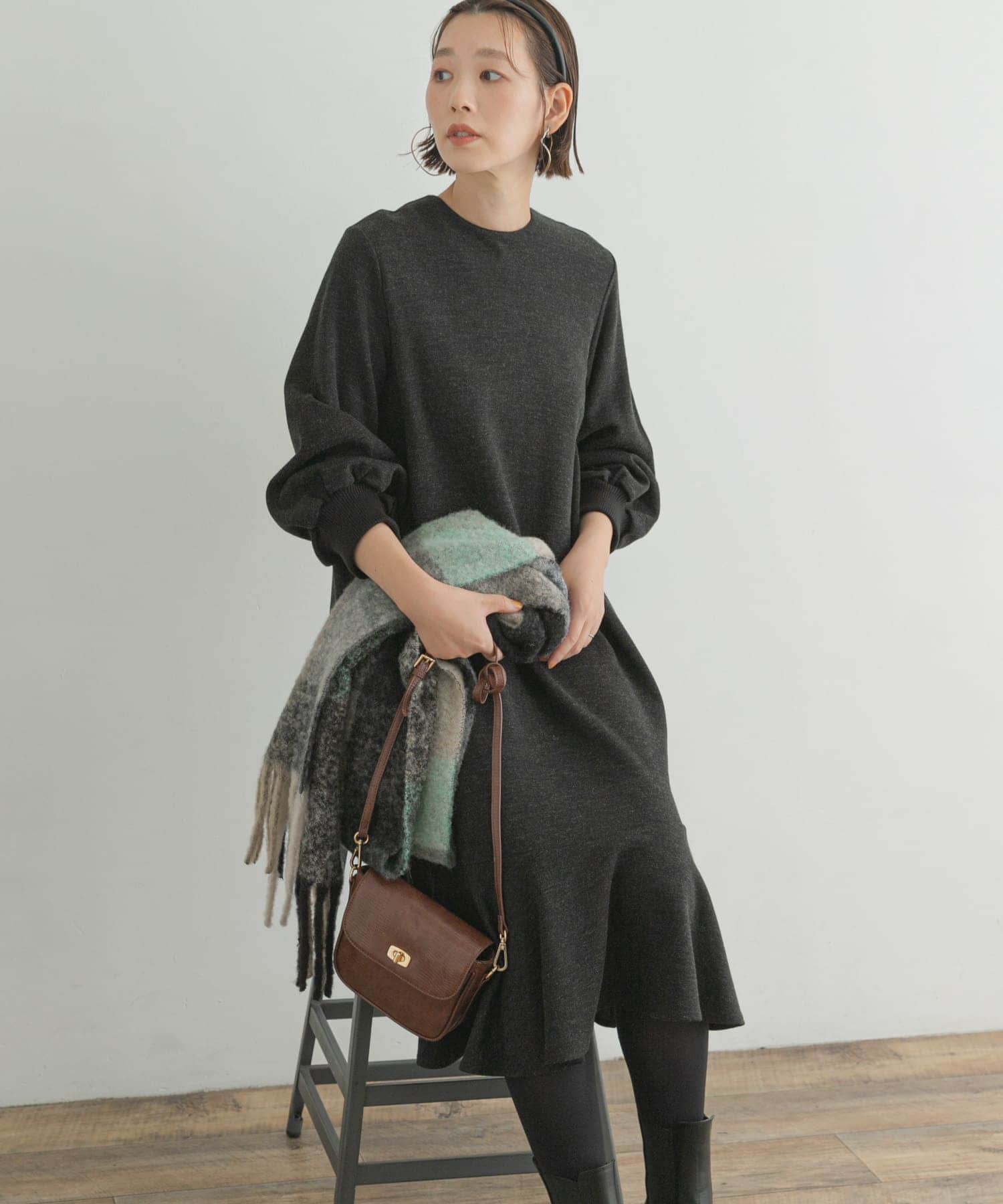 『40サイズ/高身長向けも展開』F by ROSSO　裾フレアワンピース