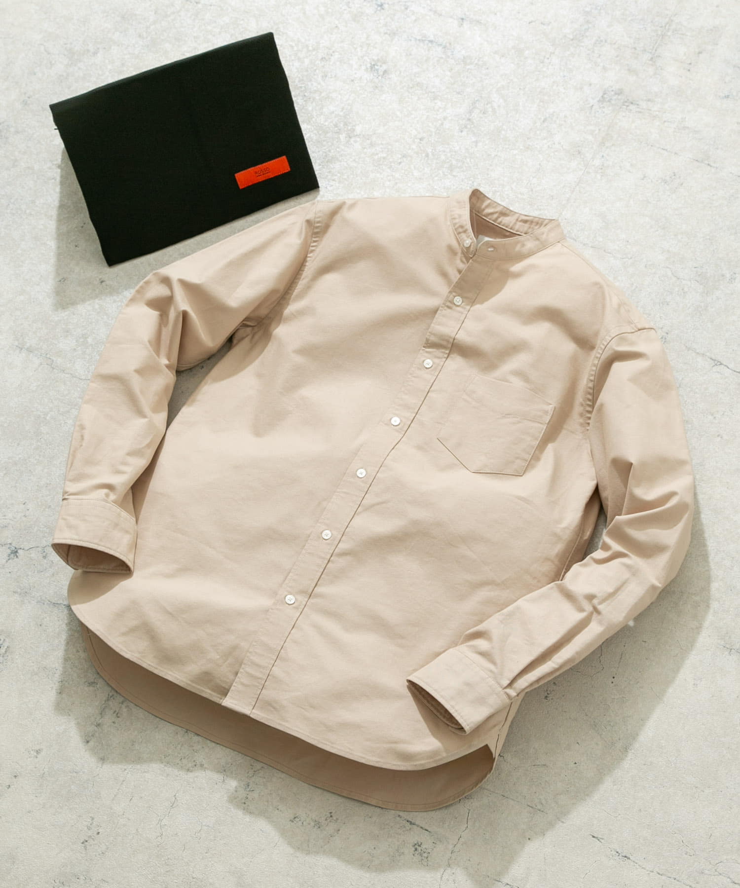 『WEB限定』『XXLサイズあり』『抗菌/消臭』ハイパフォーマンスオックスバンドカラーシャツ BEIGE S