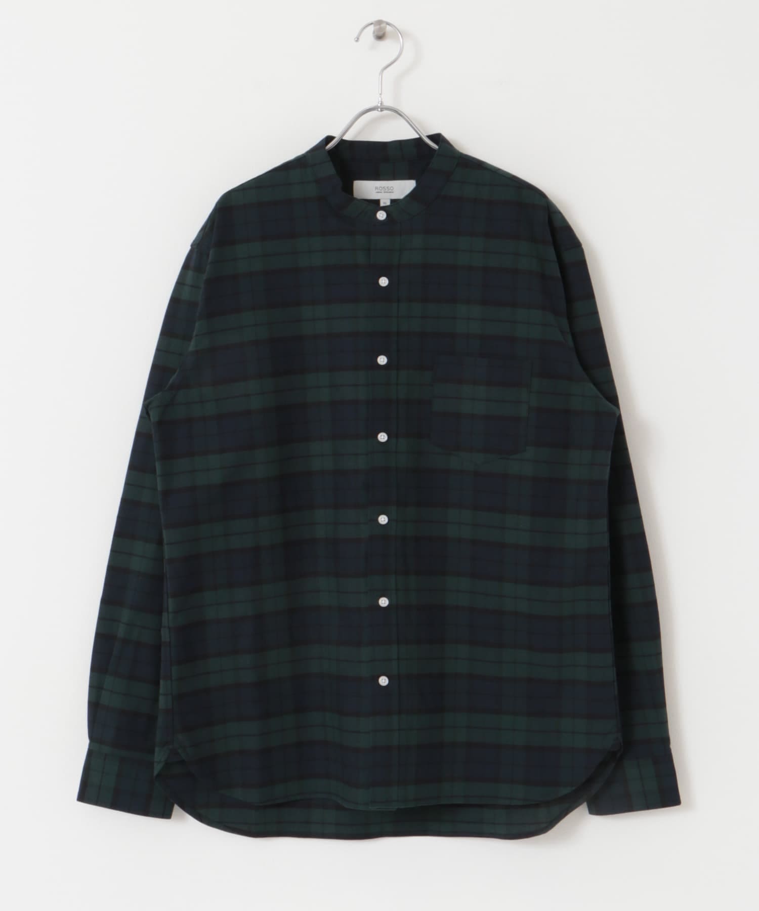 『WEB限定』『XXLサイズあり』『抗菌/消臭』ハイパフォーマンスオックスバンドカラーシャツ BLK WATCH S