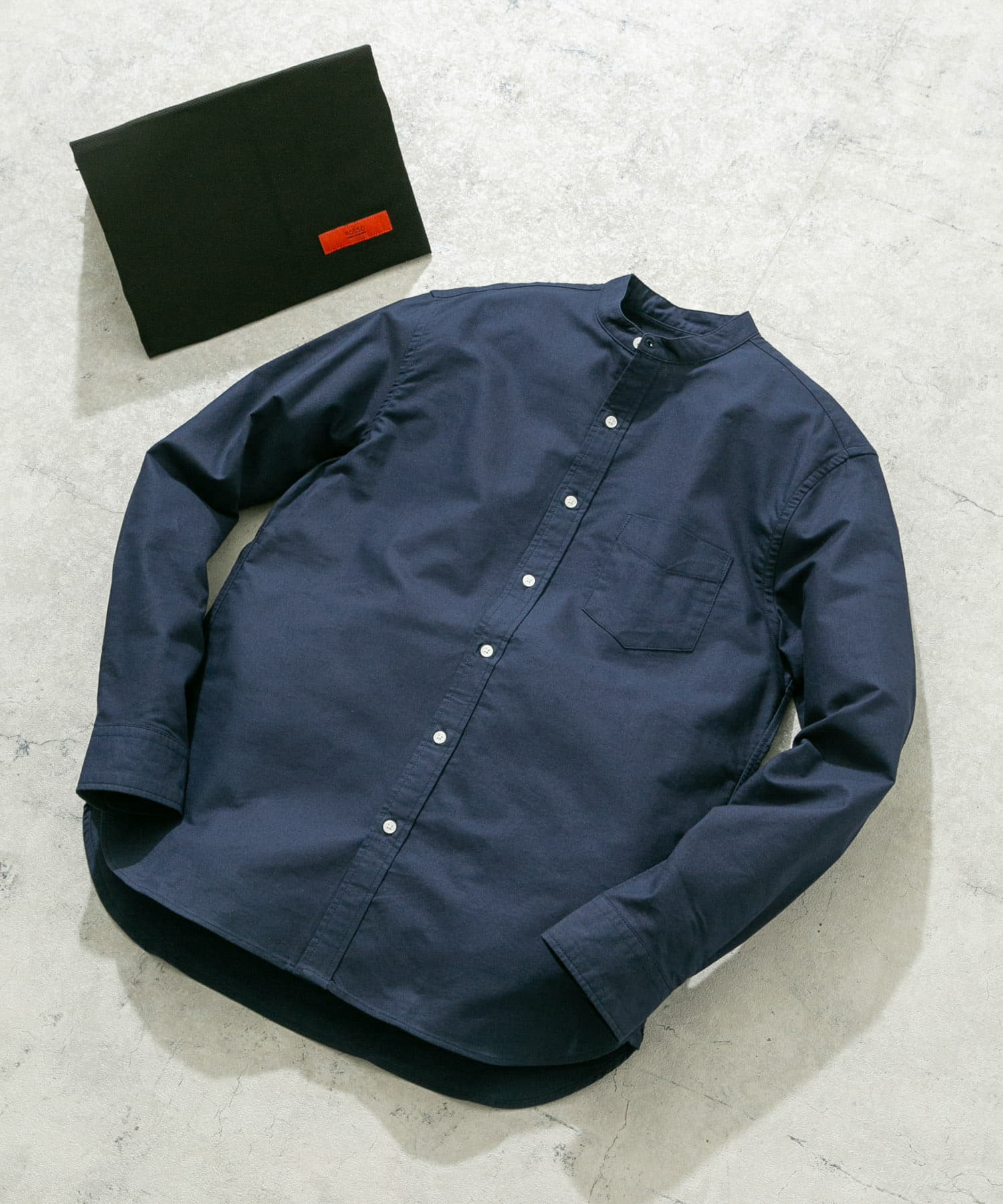 『WEB限定』『XXLサイズあり』『抗菌/消臭』ハイパフォーマンスオックスバンドカラーシャツ NAVY S