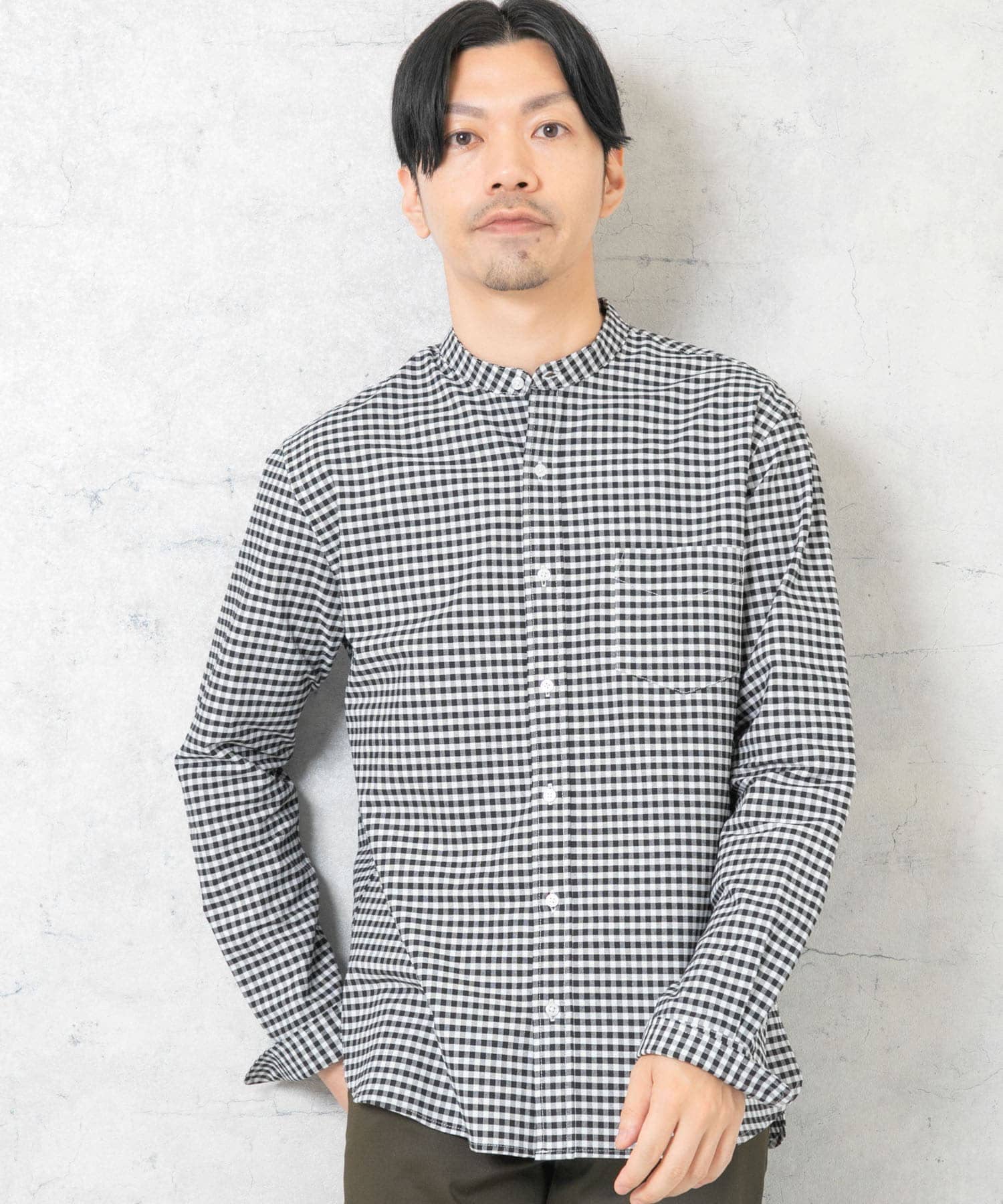 『WEB限定』『XXLサイズあり』『抗菌/消臭』ハイパフォーマンスオックスバンドカラーシャツ BLK CHECK M