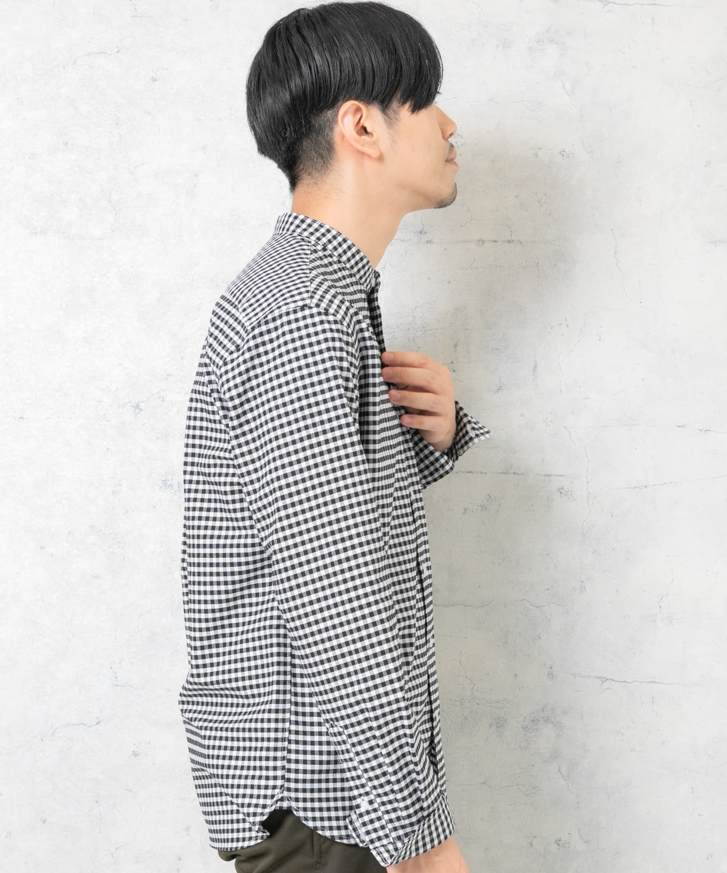 『WEB限定』『XXLサイズあり』『抗菌/消臭』ハイパフォーマンスオックスバンドカラーシャツ BLK CHECK M