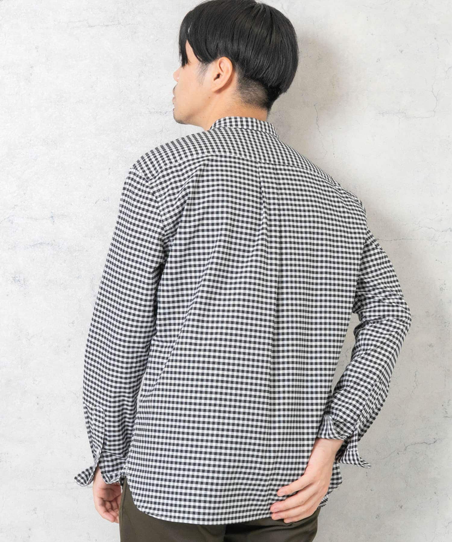 『WEB限定』『XXLサイズあり』『抗菌/消臭』ハイパフォーマンスオックスバンドカラーシャツ BLK CHECK M