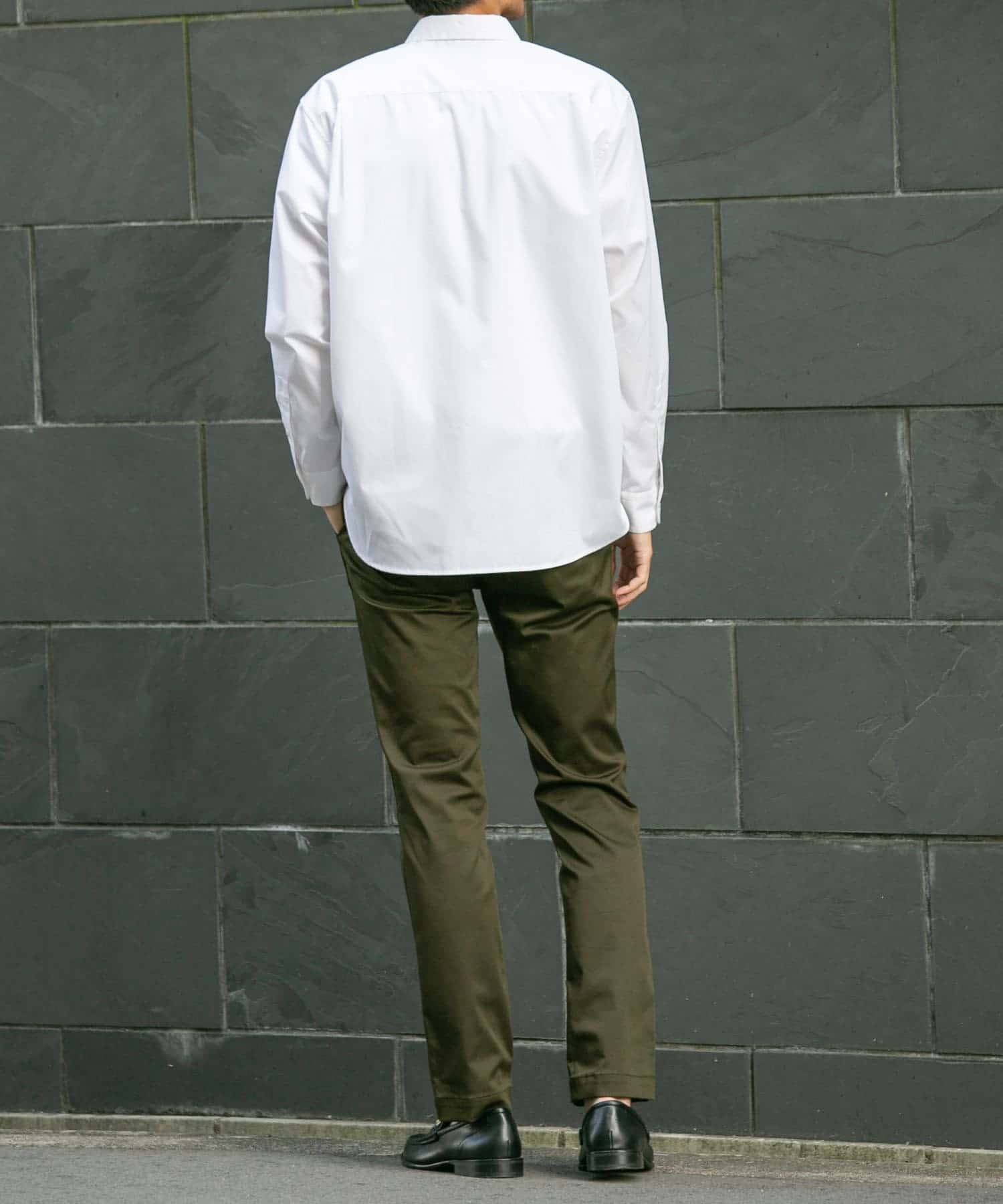 『SHORT(9分丈)サイズ / XLサイズあり』スリムストレッチテーパードチノパンツ KHAKI M