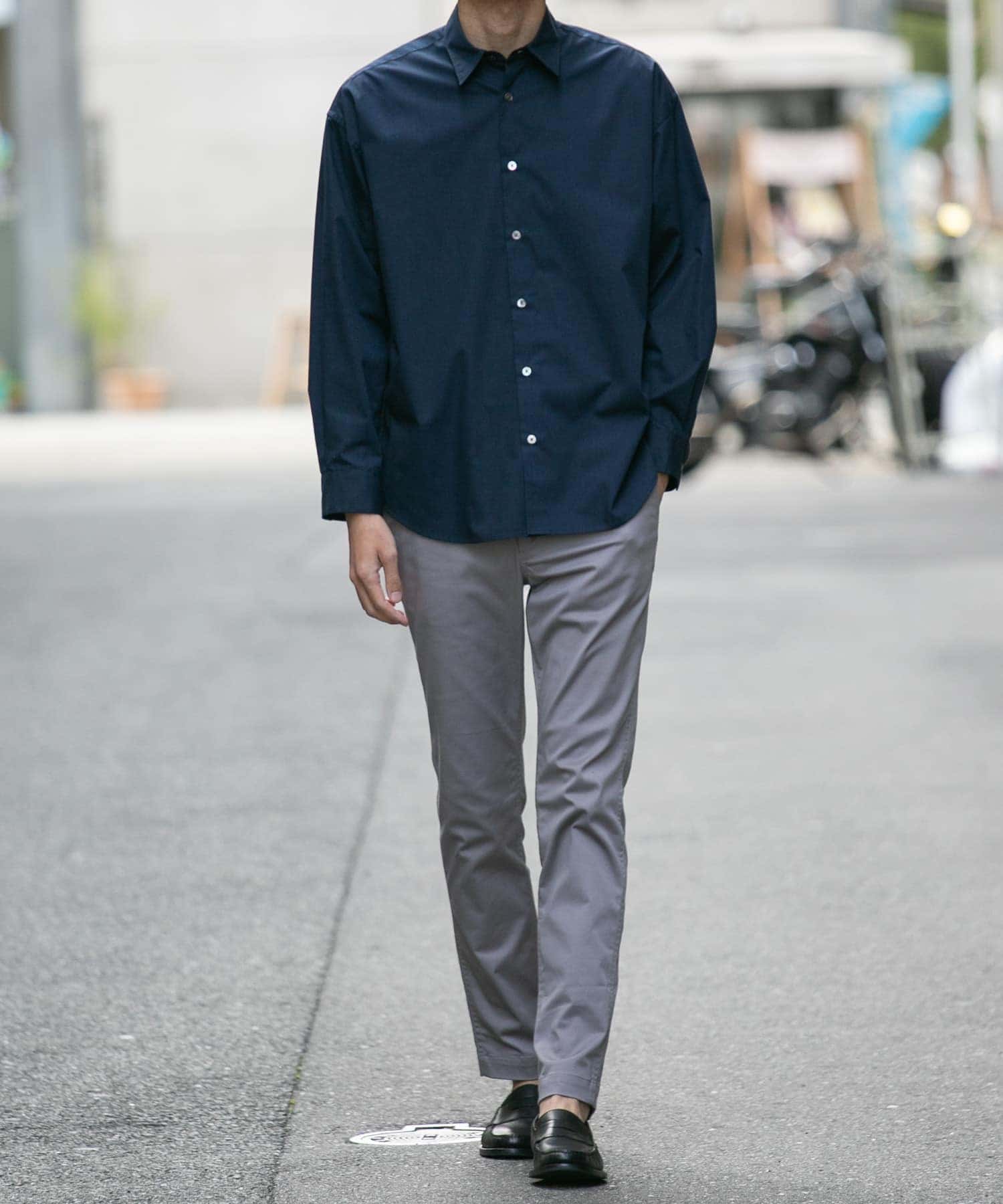 『SHORT(9分丈)サイズ / XLサイズあり』スリムストレッチテーパードチノパンツ GRAY M