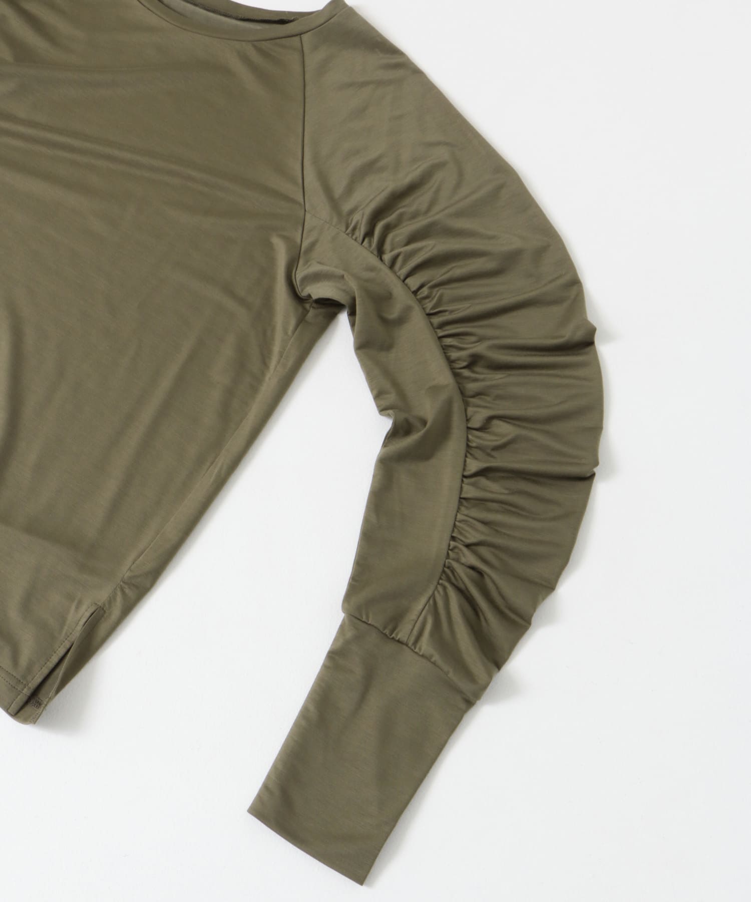 F by ROSSO　ギャザースリーブプルオーバー KHAKI FREE