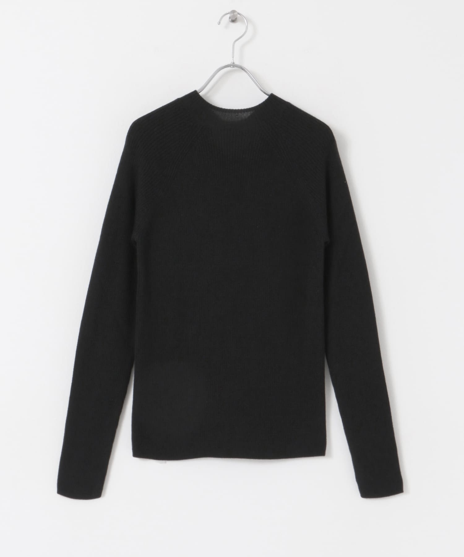 バックリボンハイネックリブニット BLACK FREE