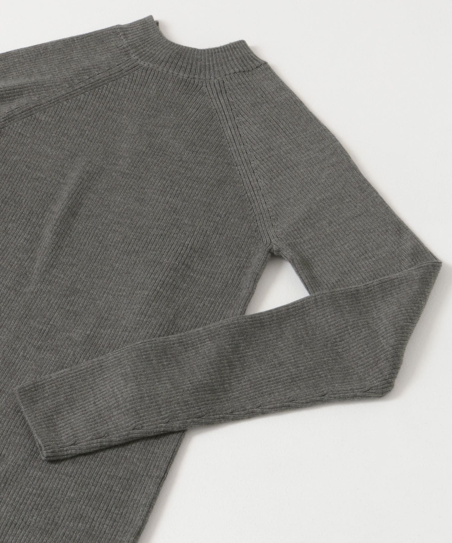 バックリボンハイネックリブニット GRAY FREE