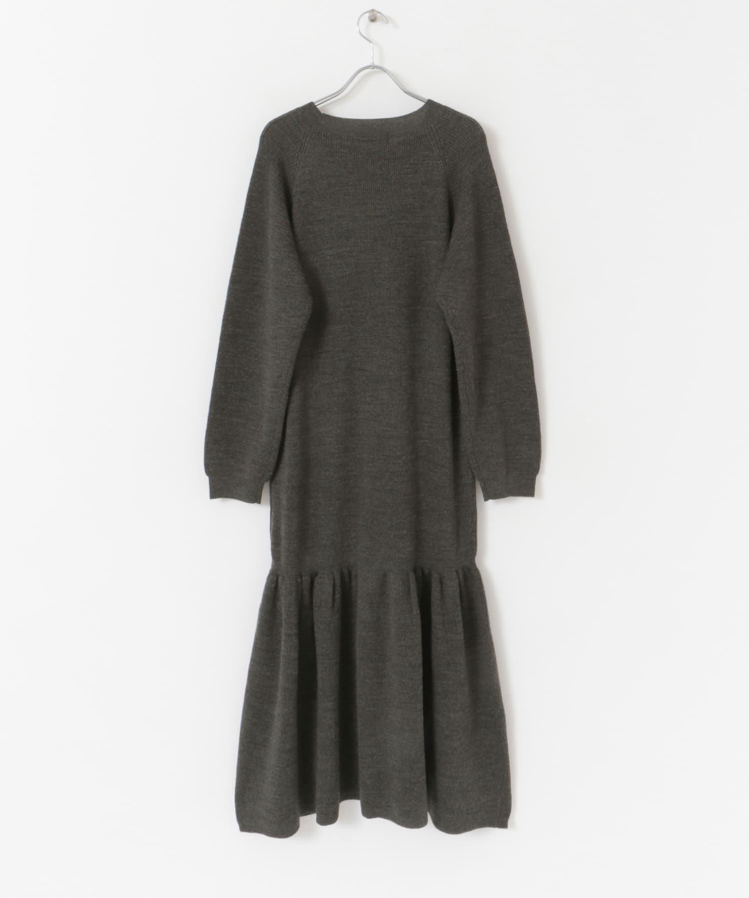 F by ROSSO　ウォッシャブル抗ピルニットワンピース C/GRAY 36