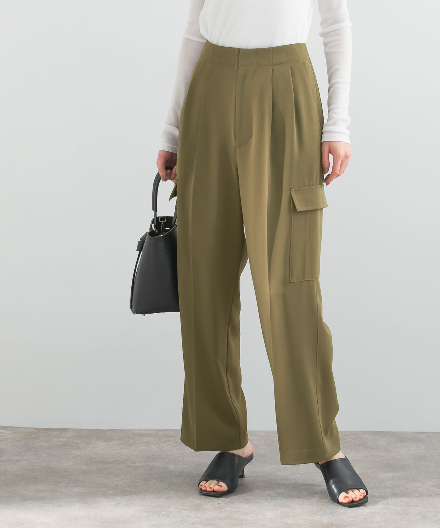 センタープレスカーゴパンツ KHAKI FREE