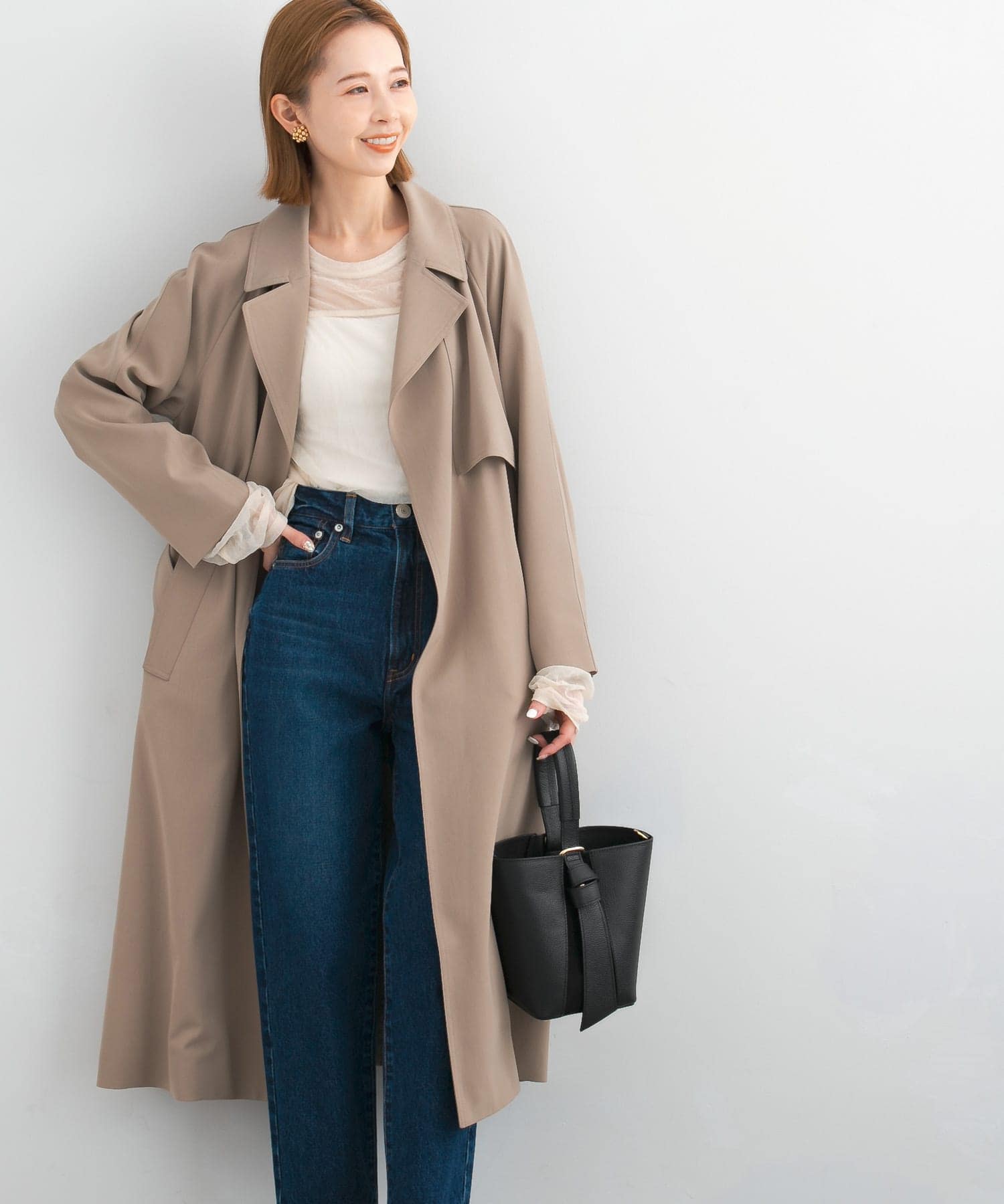 SW　ROSSO アーバンリサーチ　ベルト付きトレンチコート ネイビー URBAN RESEARCH ROSSO｜撥水オーバートレンチコート | Rakuten