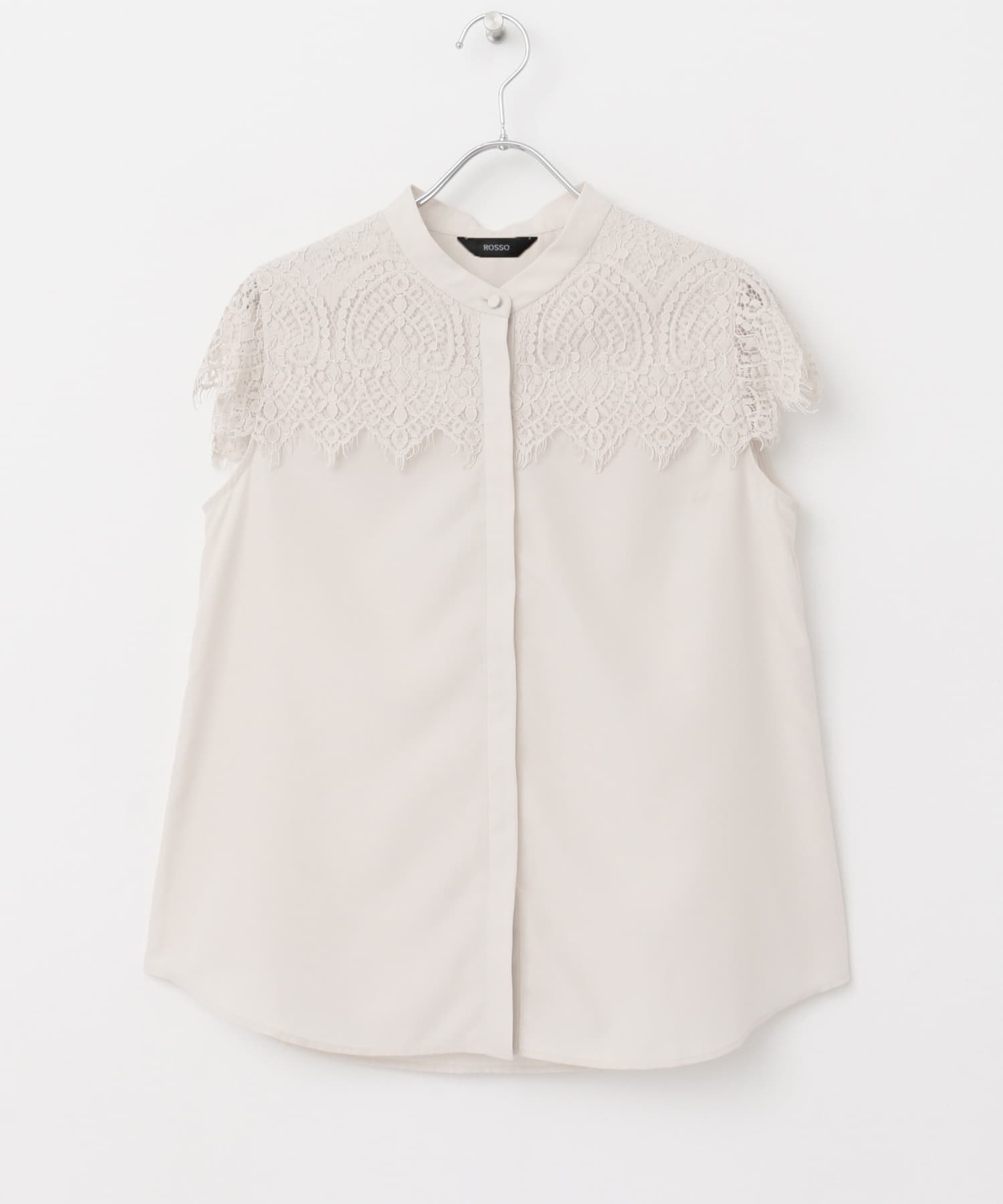 『一部WEB限定カラー』ウォッシャブルヨークレースブラウス OFF WHITE FREE