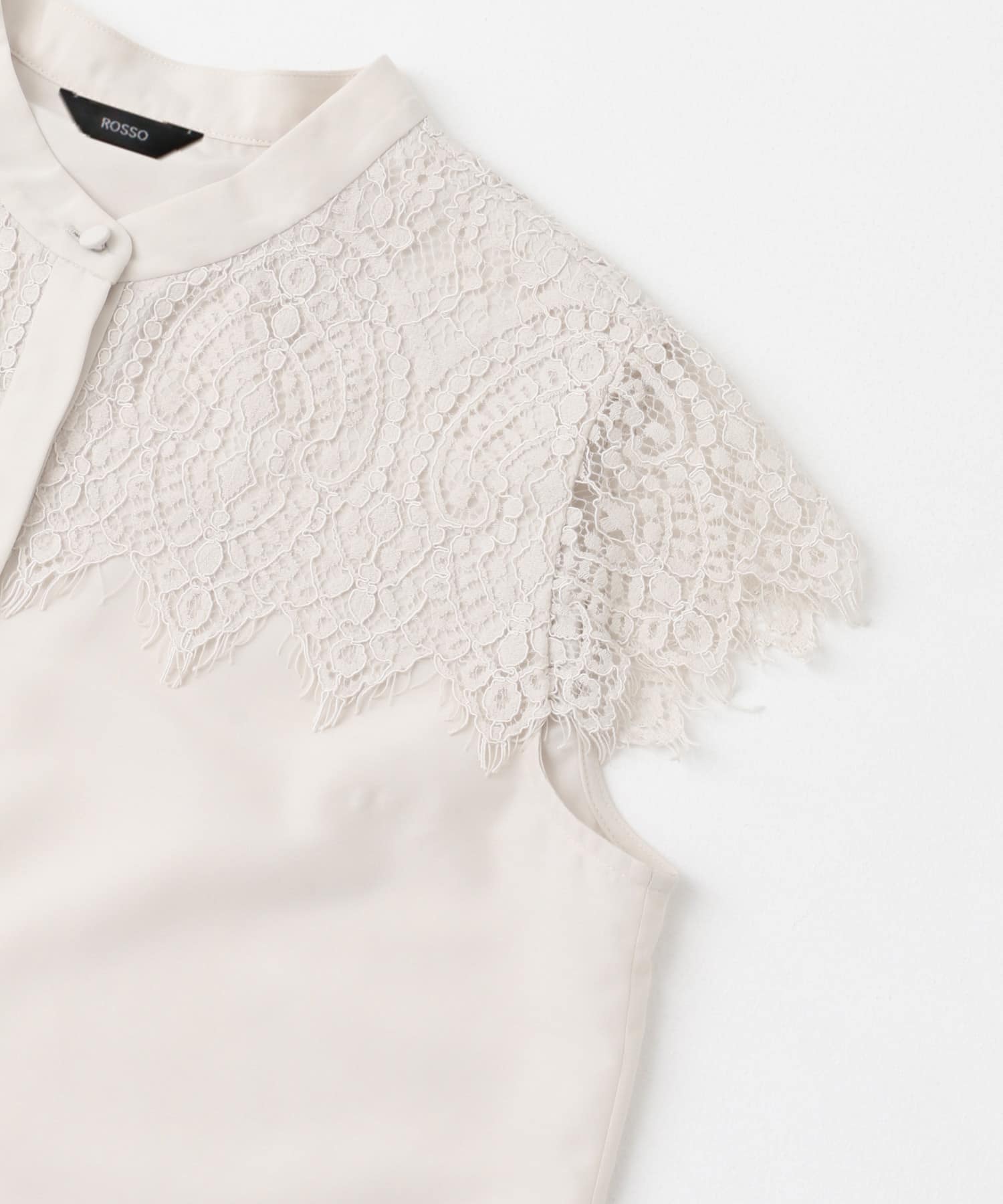 『一部WEB限定カラー』ウォッシャブルヨークレースブラウス OFF WHITE FREE