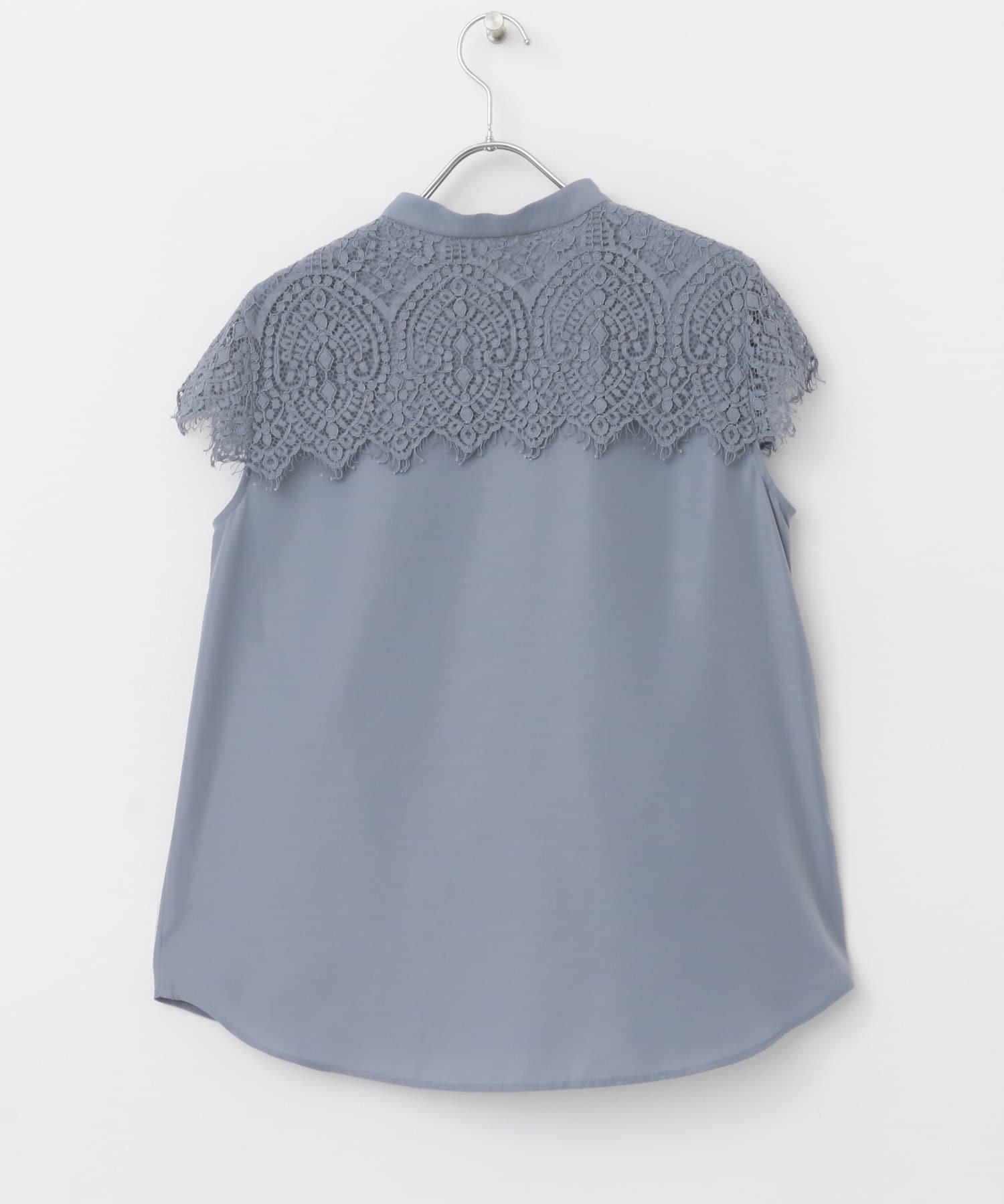 『一部WEB限定カラー』ウォッシャブルヨークレースブラウス SAX FREE