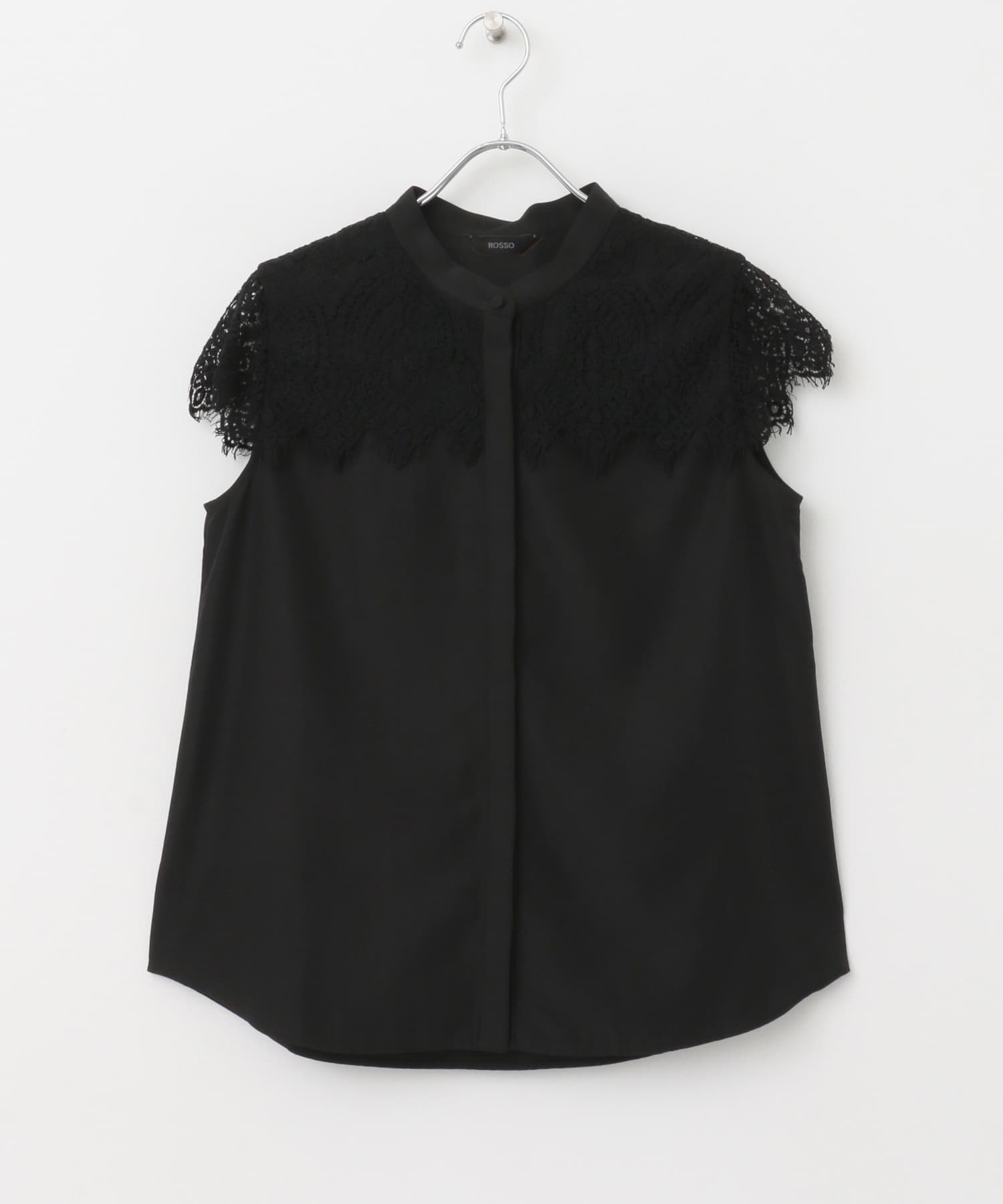 『一部WEB限定カラー』ウォッシャブルヨークレースブラウス BLACK FREE