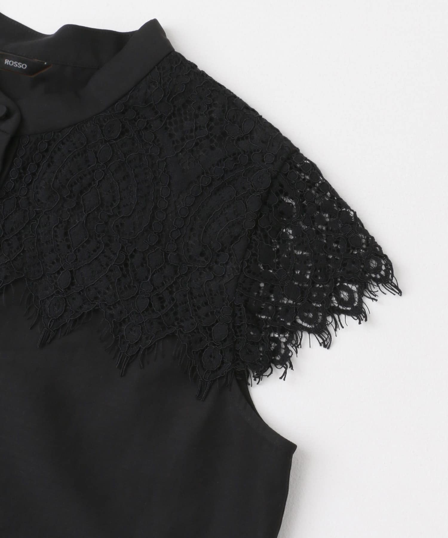『一部WEB限定カラー』ウォッシャブルヨークレースブラウス BLACK FREE