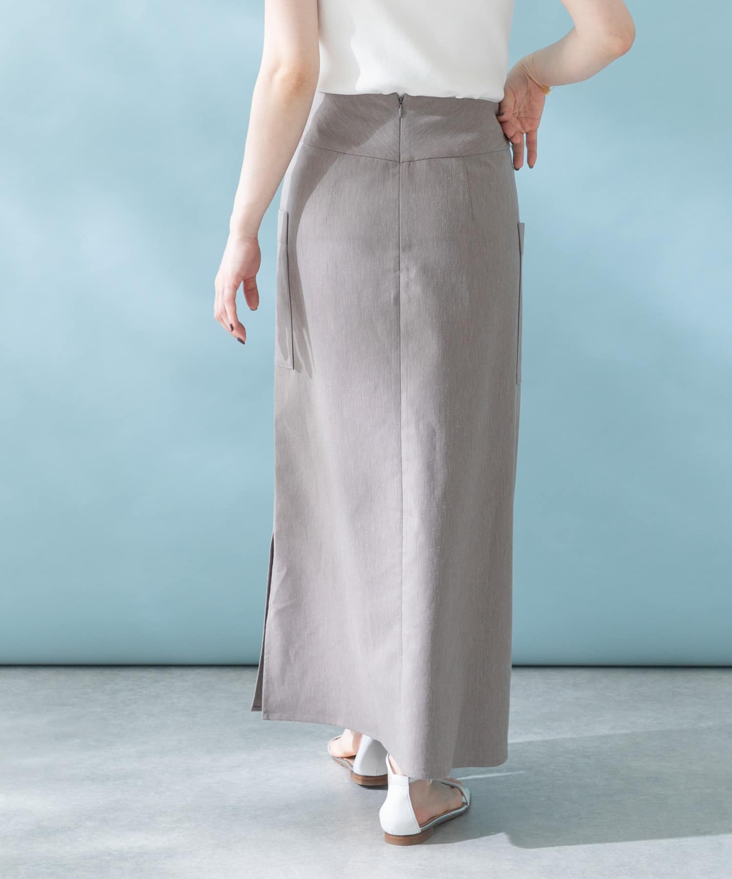 リネンストレッチスリットスカート(36 mauve): スカート｜URBAN