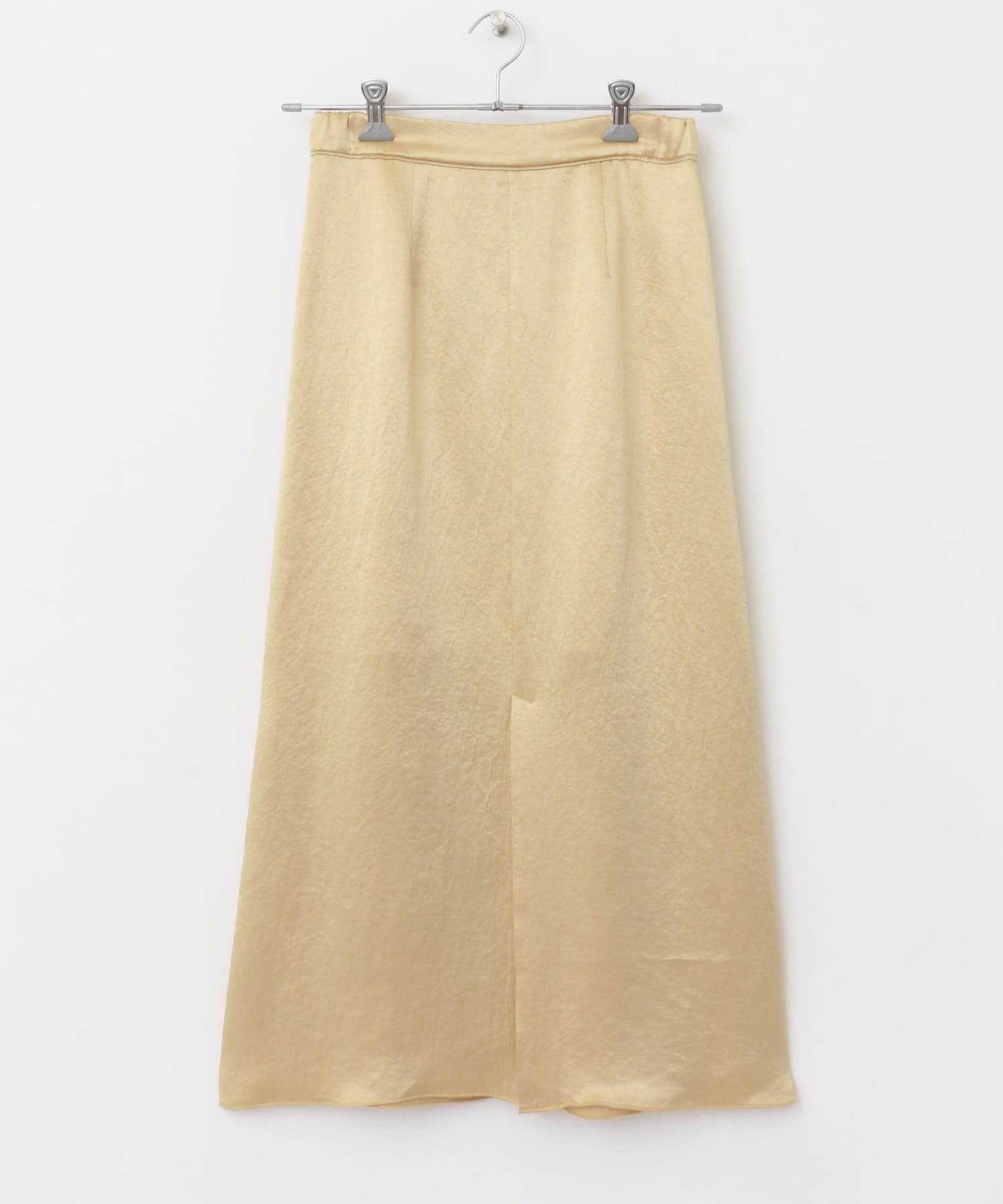 アセテートサテンスリットスカート YEL BEIGE FREE