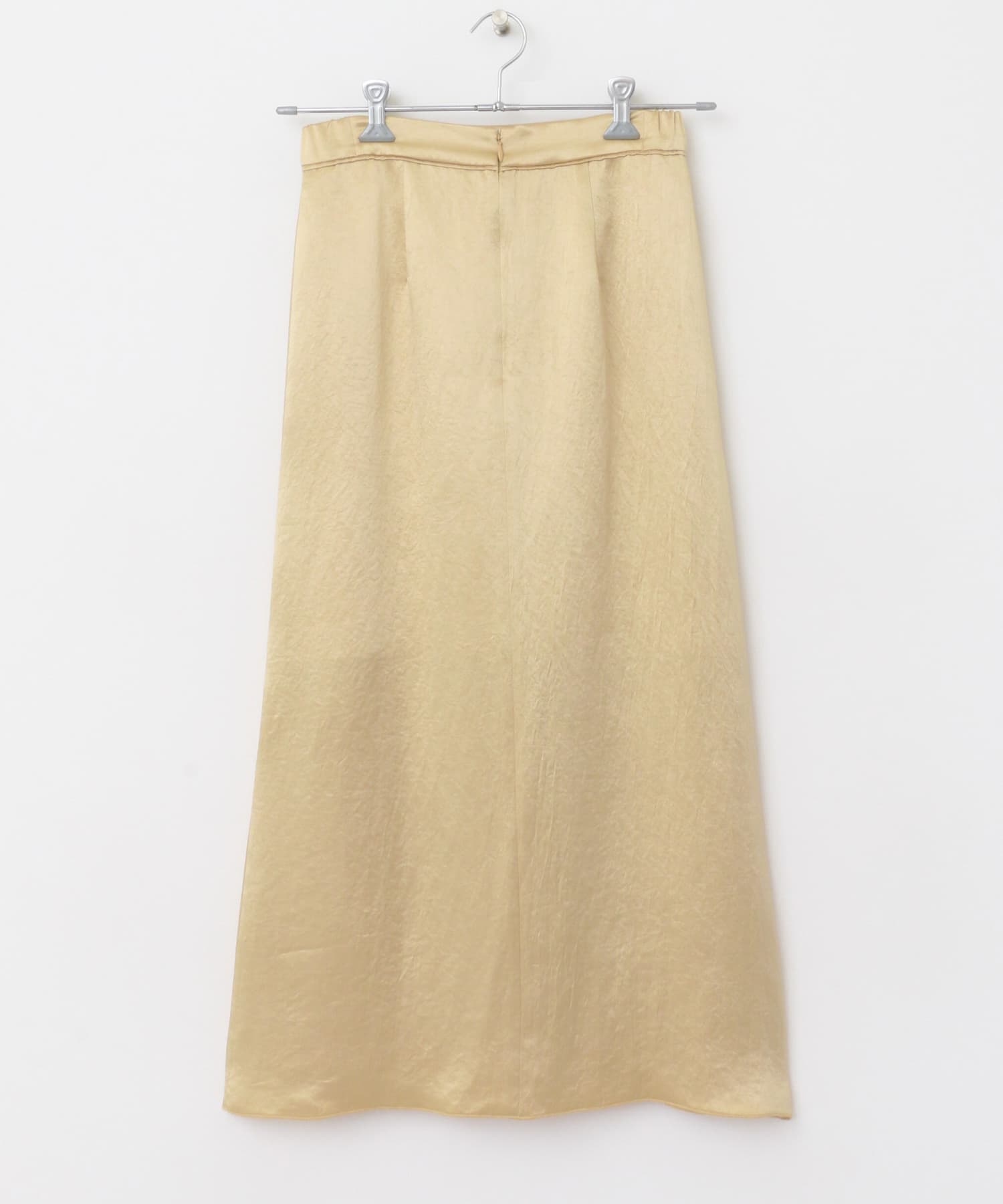 アセテートサテンスリットスカート YEL BEIGE FREE
