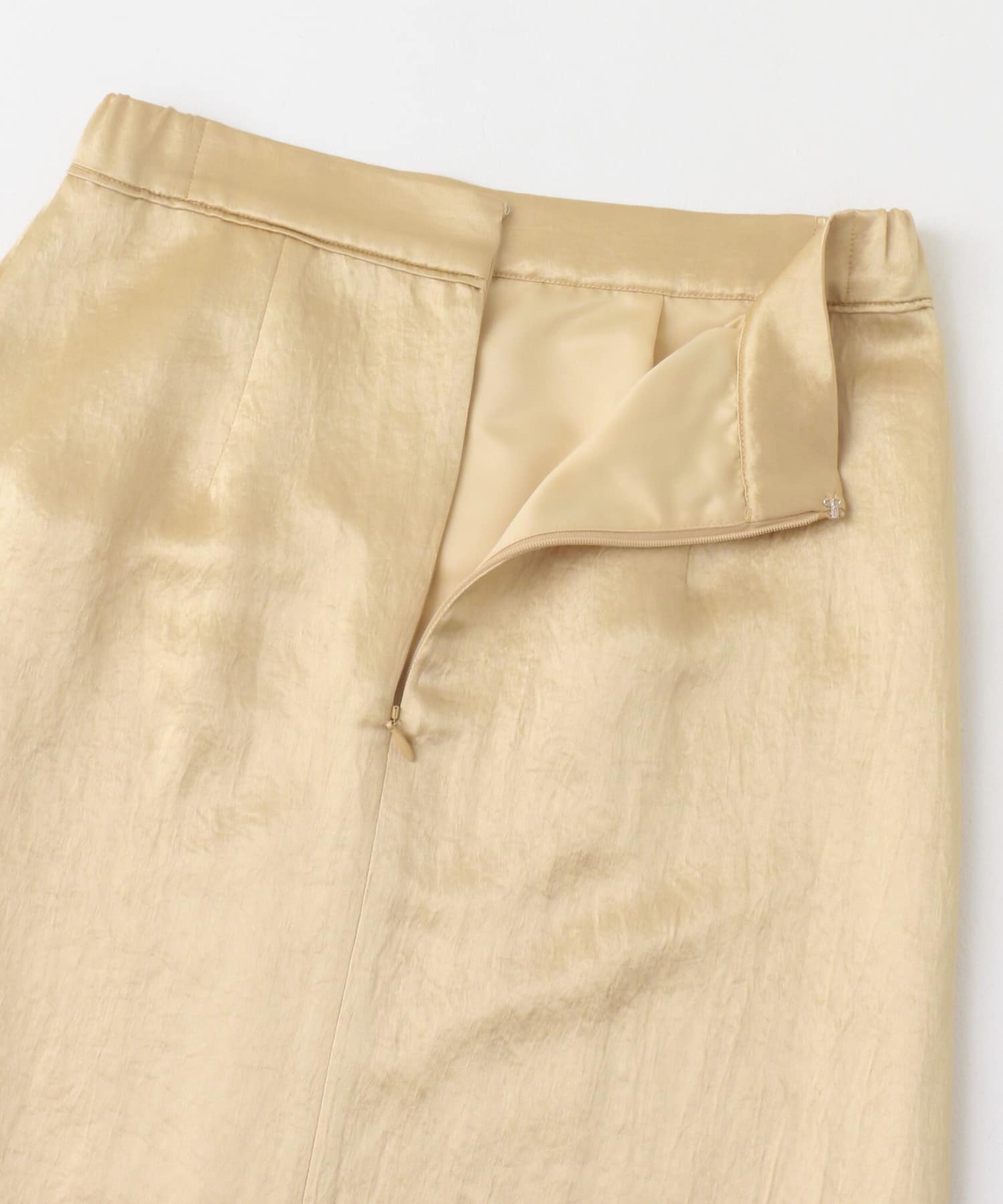 アセテートサテンスリットスカート YEL BEIGE FREE