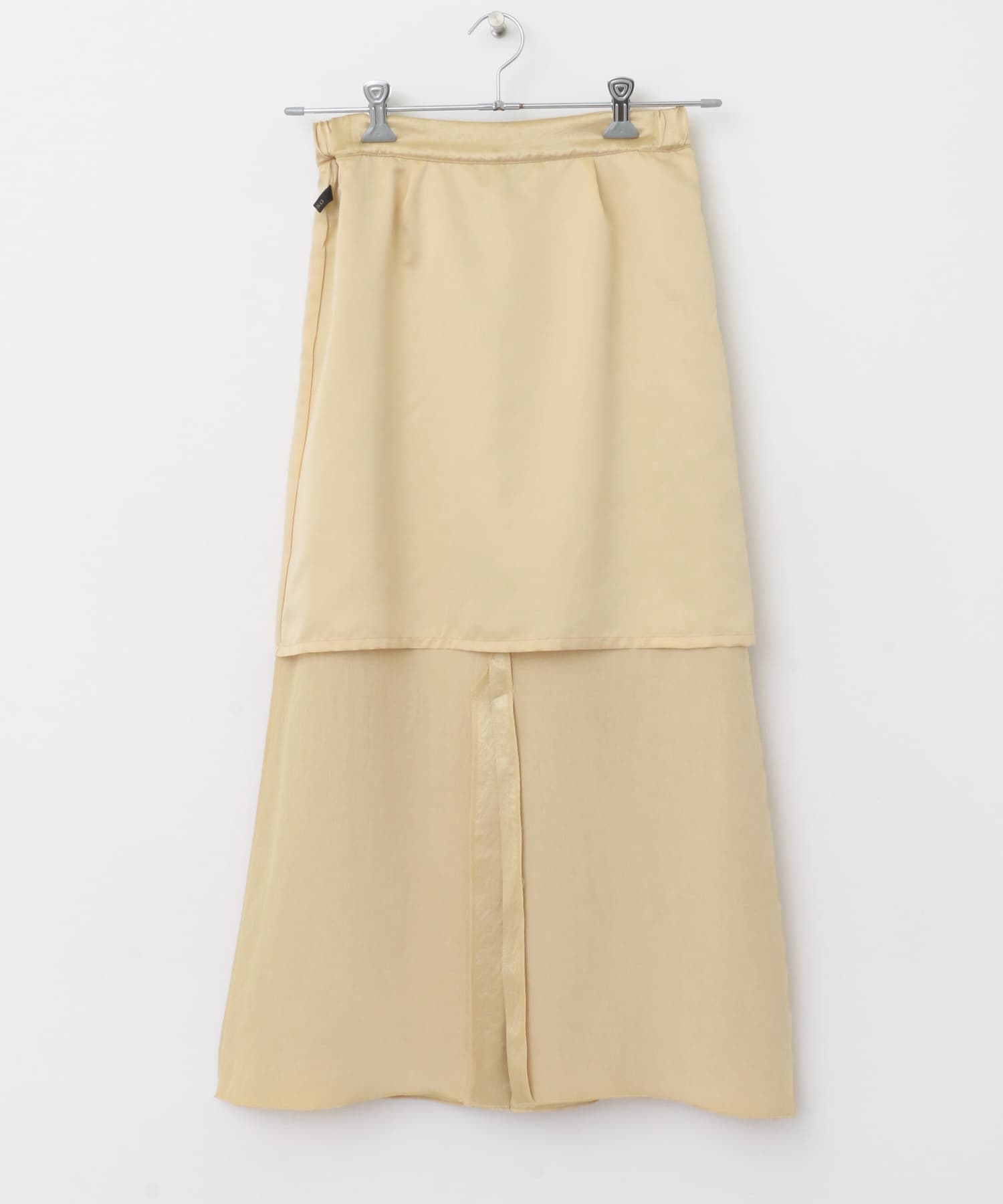 アセテートサテンスリットスカート YEL BEIGE FREE