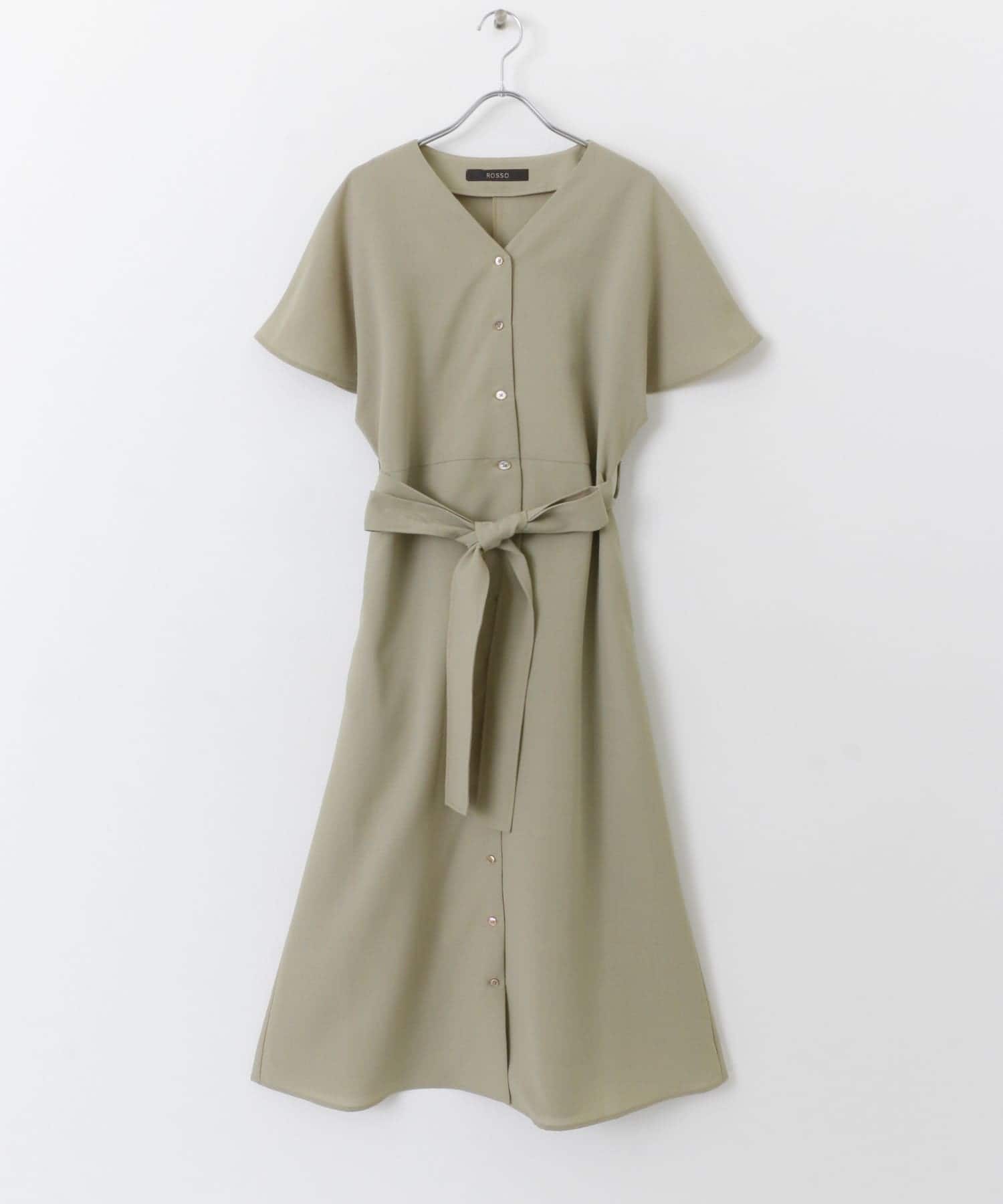 『UR TECH DRYLUXE』ブイネックフレアースリーブワンピース greige FREE