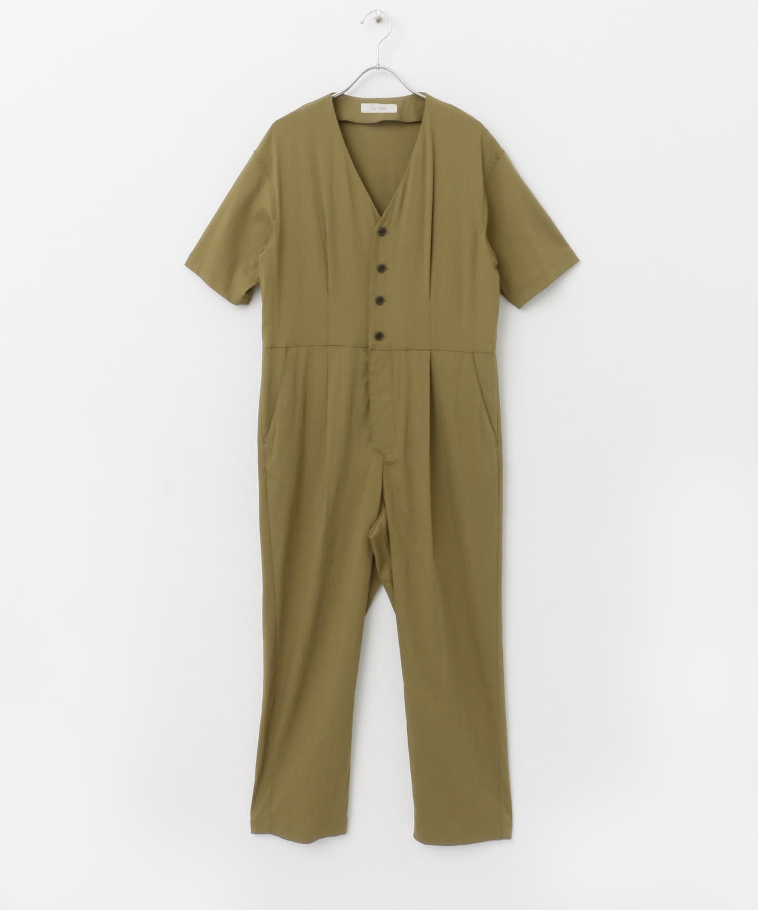 F by ROSSO ウエスト切り替えVネックオールインワン(36 KHAKI