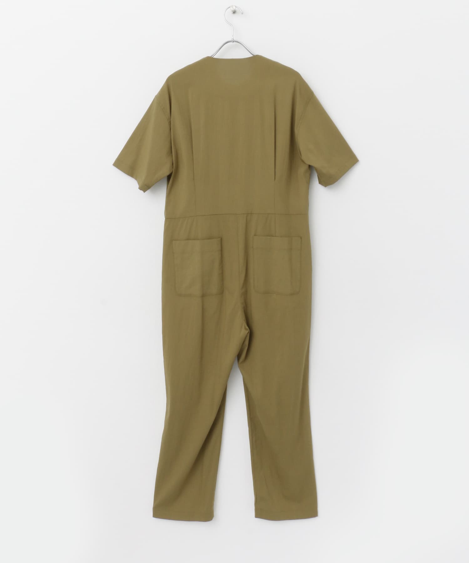 F by ROSSO　ウエスト切り替えVネックオールインワン KHAKI 36
