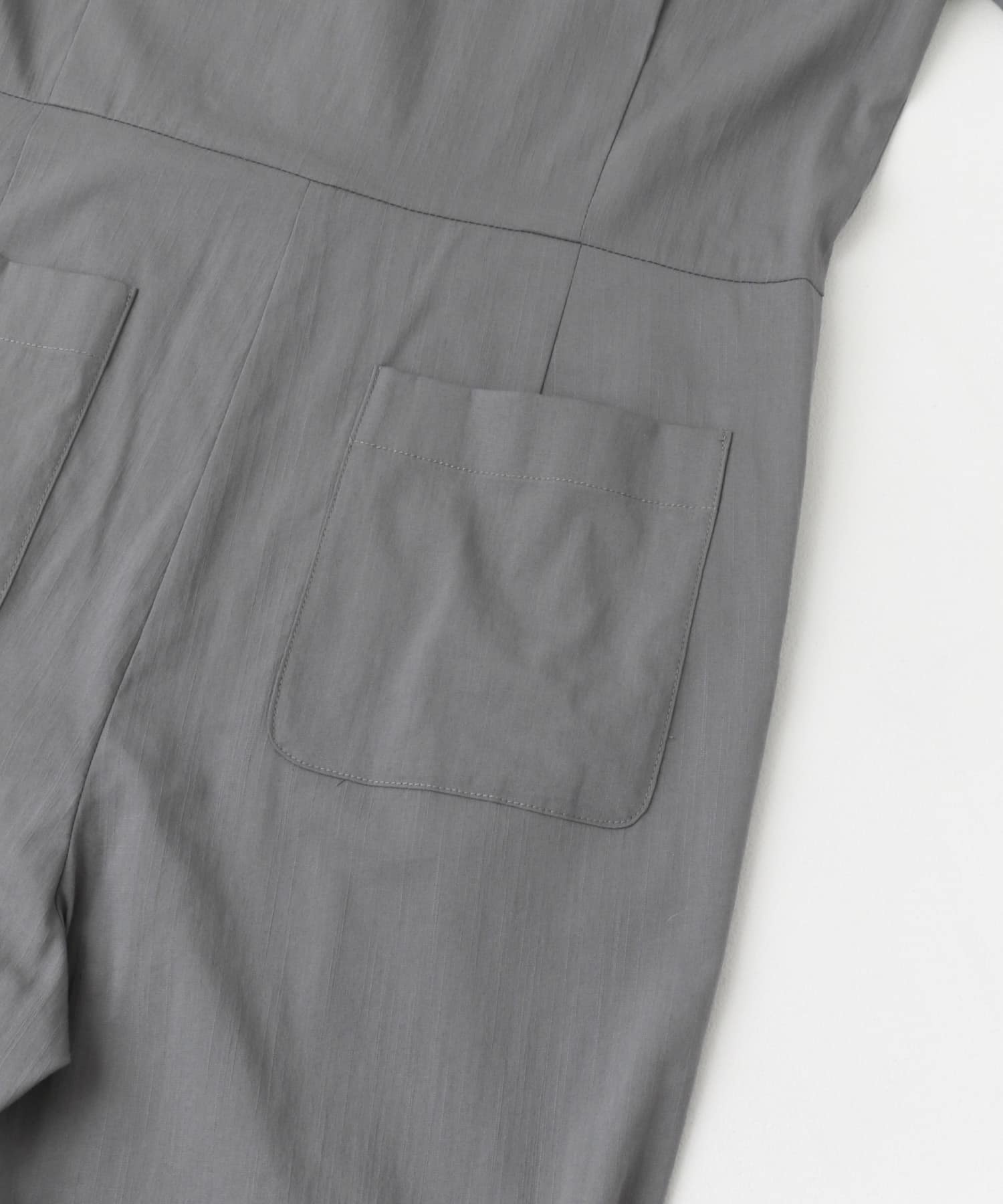 F by ROSSO ウエスト切り替えVネックオールインワン(36 KHAKI): ボトム