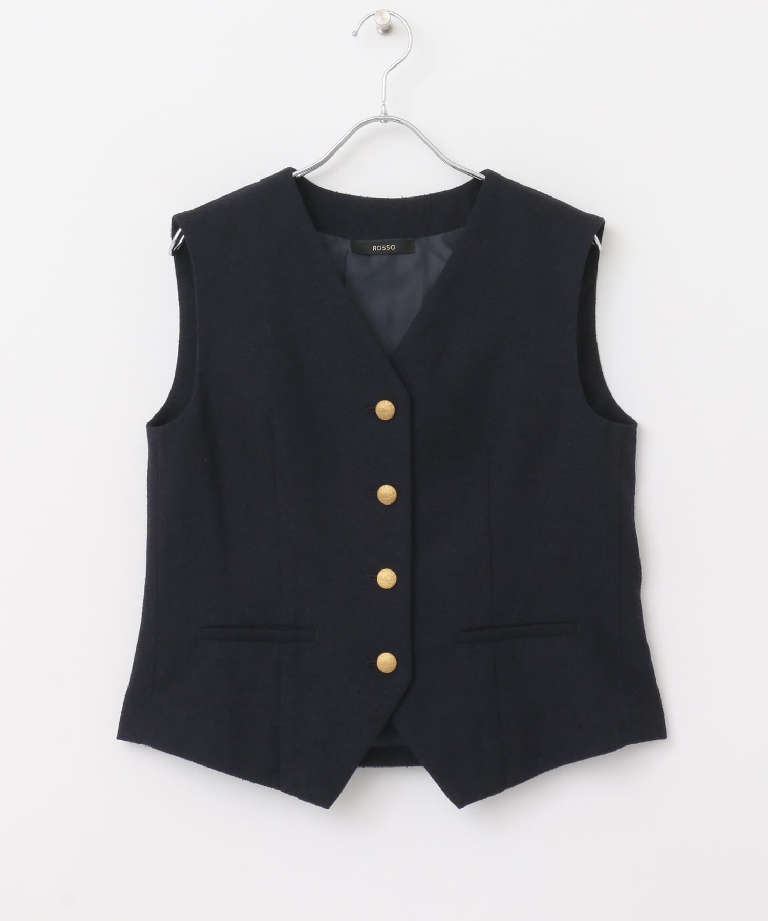 ネップツイードコンパクトジレ NAVY FREE