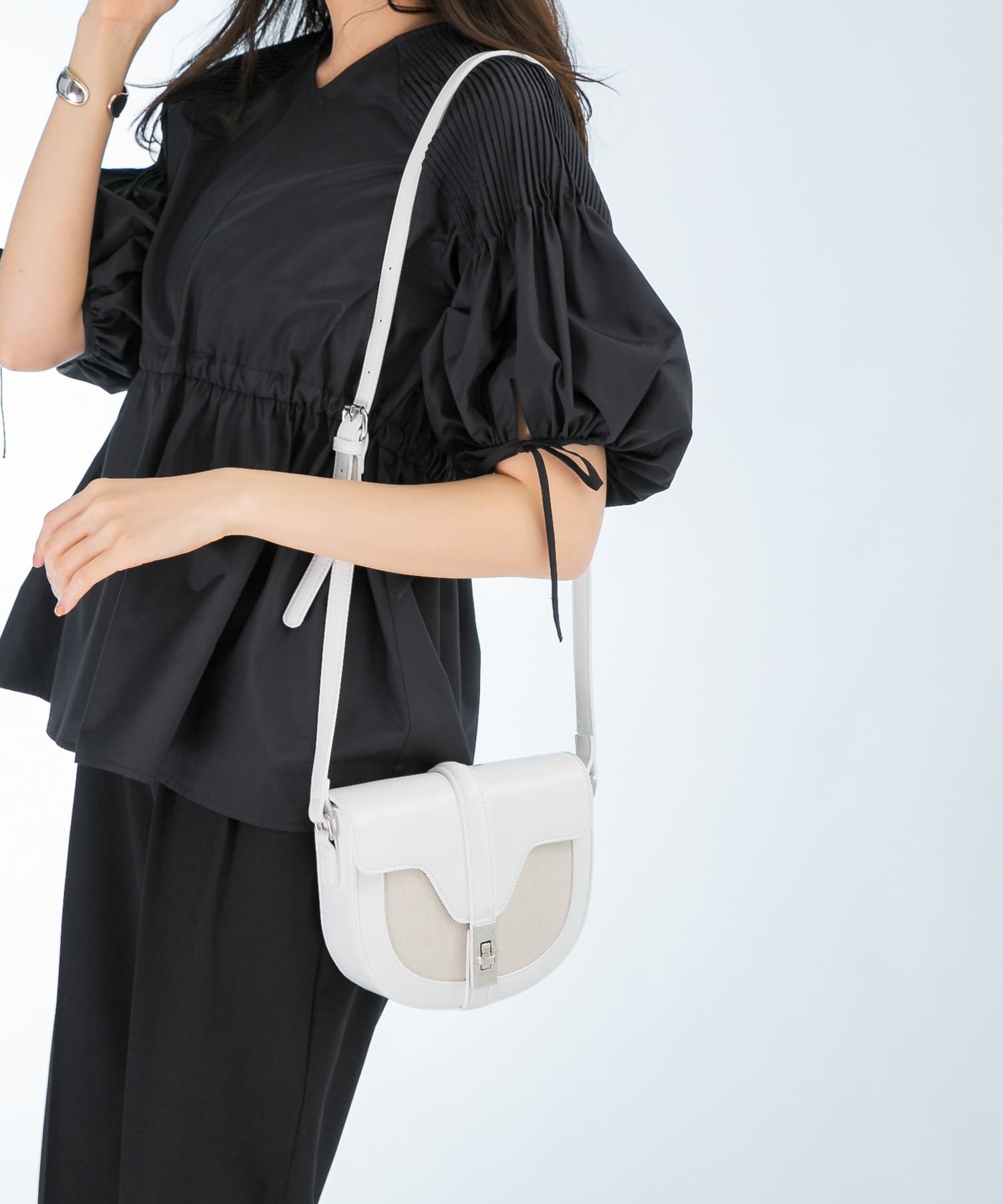 キャンバスコンビショルダーバッグ OFFWHITE -