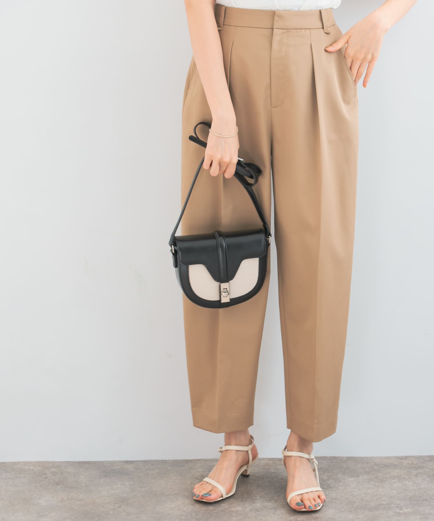 キャンバスコンビショルダーバッグ BLACK -