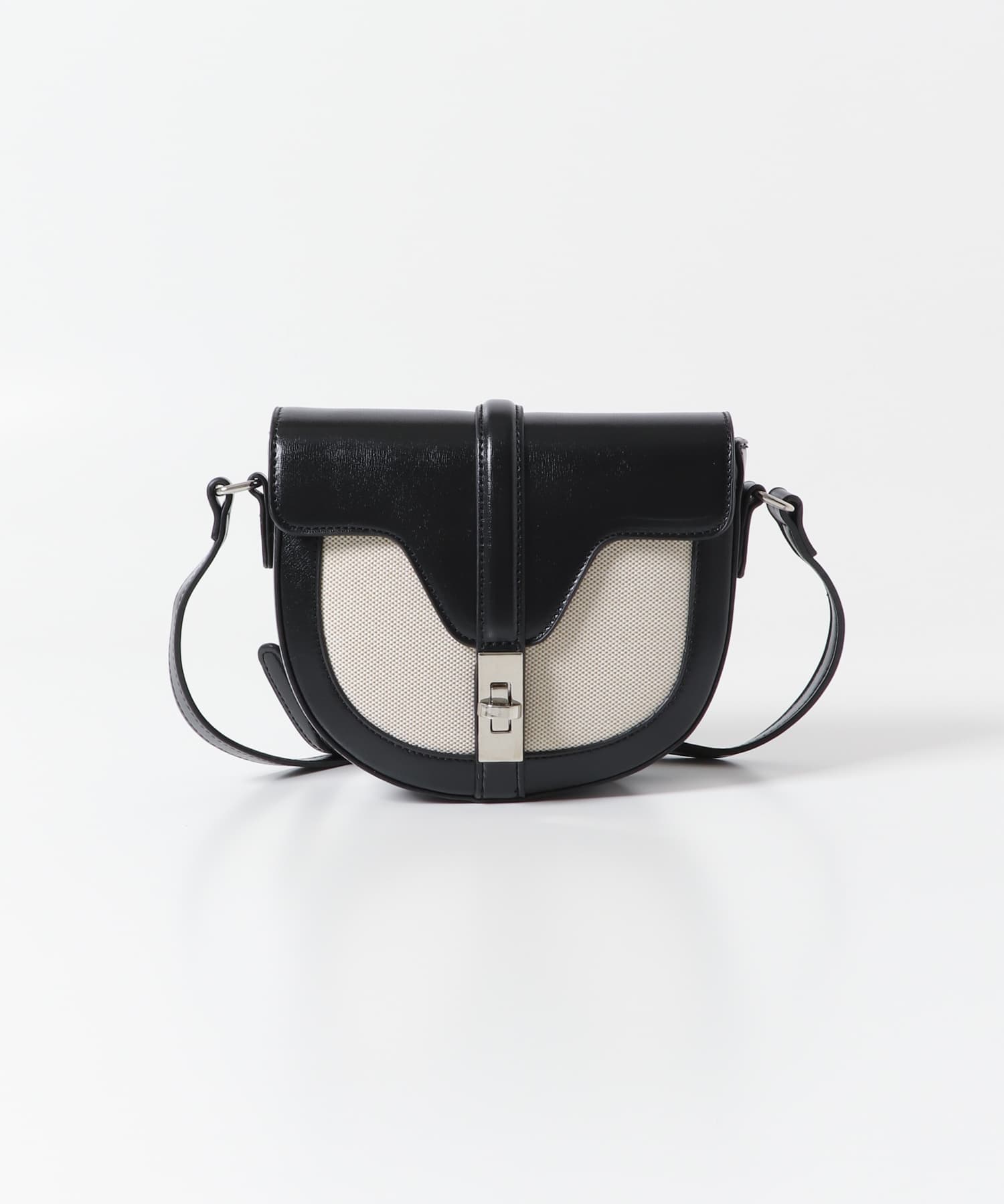 キャンバスコンビショルダーバッグ BLACK -