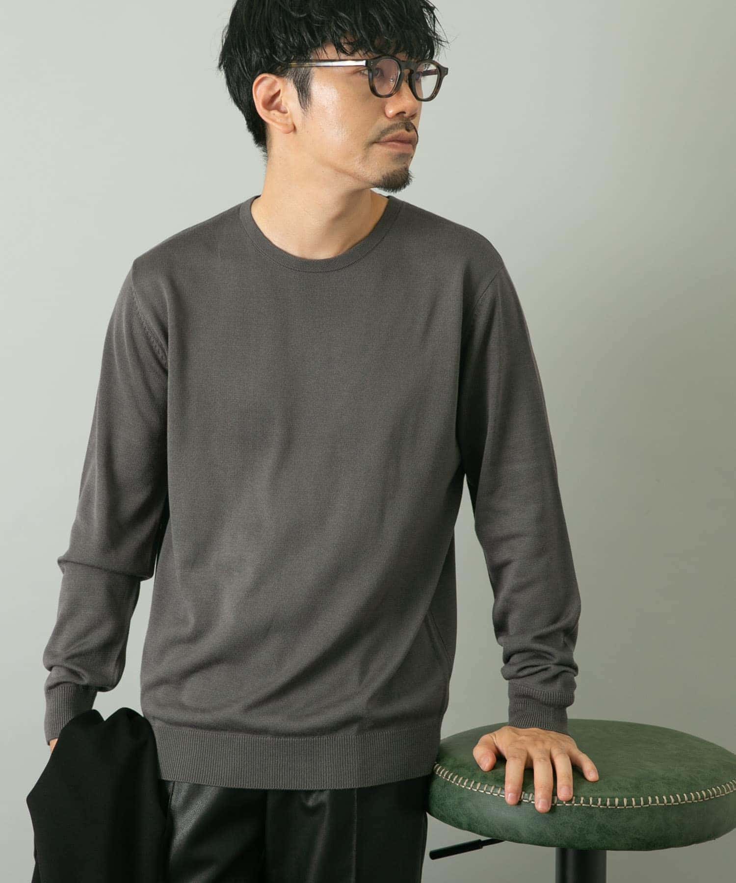 『一部WEB限定カラー』『XLサイズあり』『UR TECH』ハイゲージクルーネックニット
