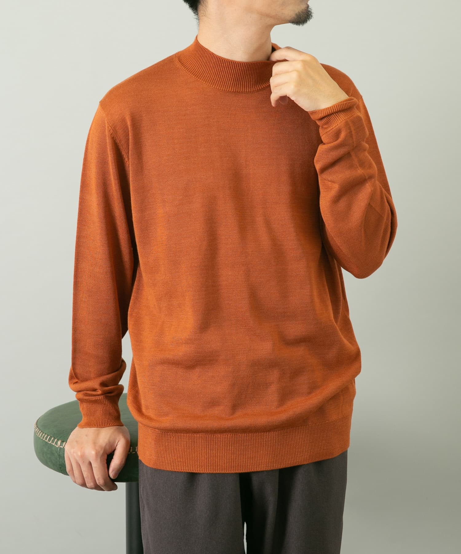 『一部WEB限定カラー』『XLサイズあり』『UR TECH』ハイゲージハイネックニット L.BROWN M