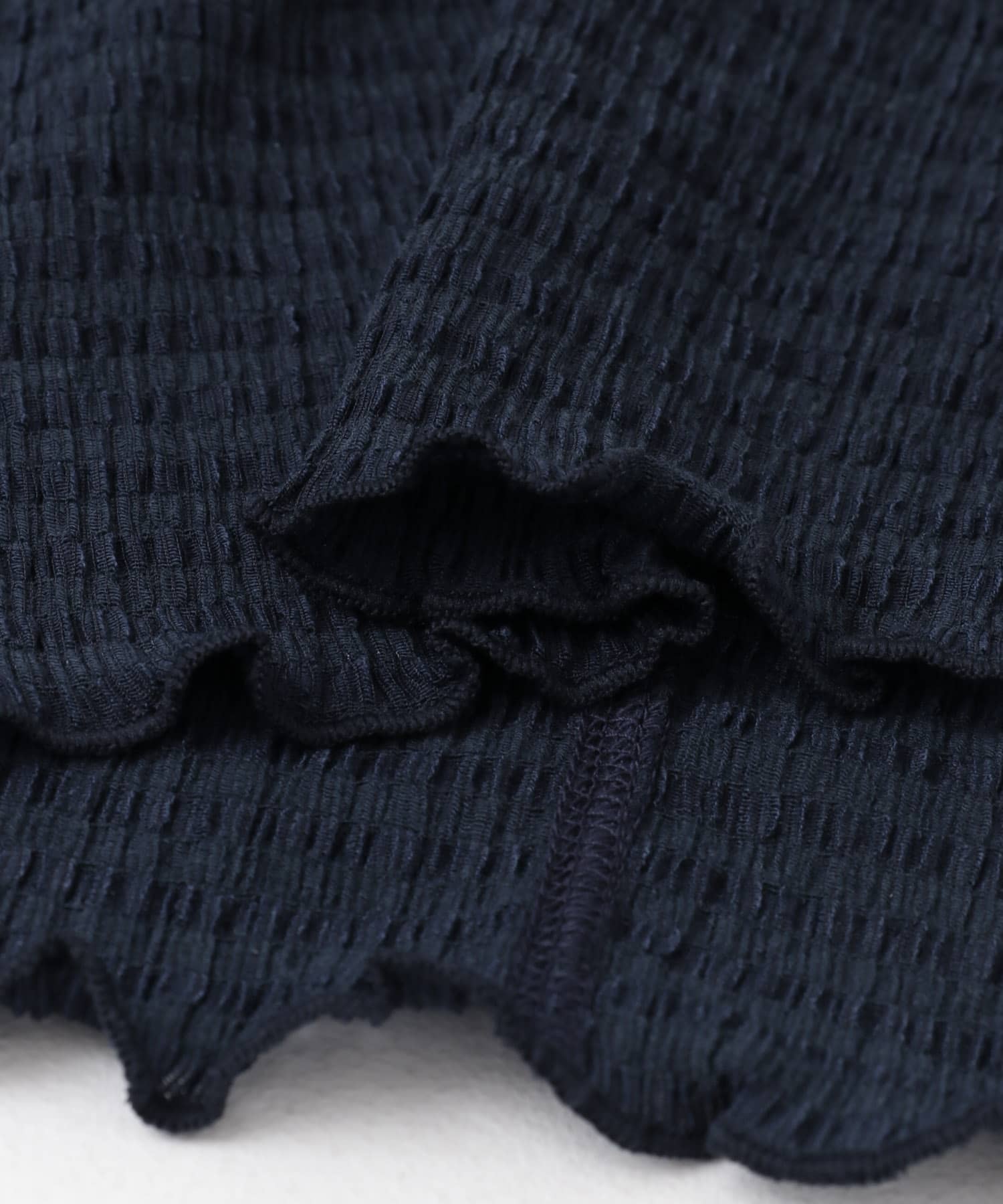 シアー楊柳ボートネックプルオーバー NAVY FREE